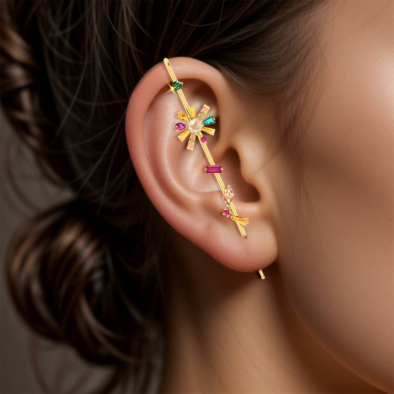 Flower Colored Stones Clip-on Earrings in 18K Gold - 3 https://cdn11.bigcommerce.com/s-t4k1ukevvr/images/stencil/1280w/products/1330/27292/112031100022001-4__41330.1752997372.jpg