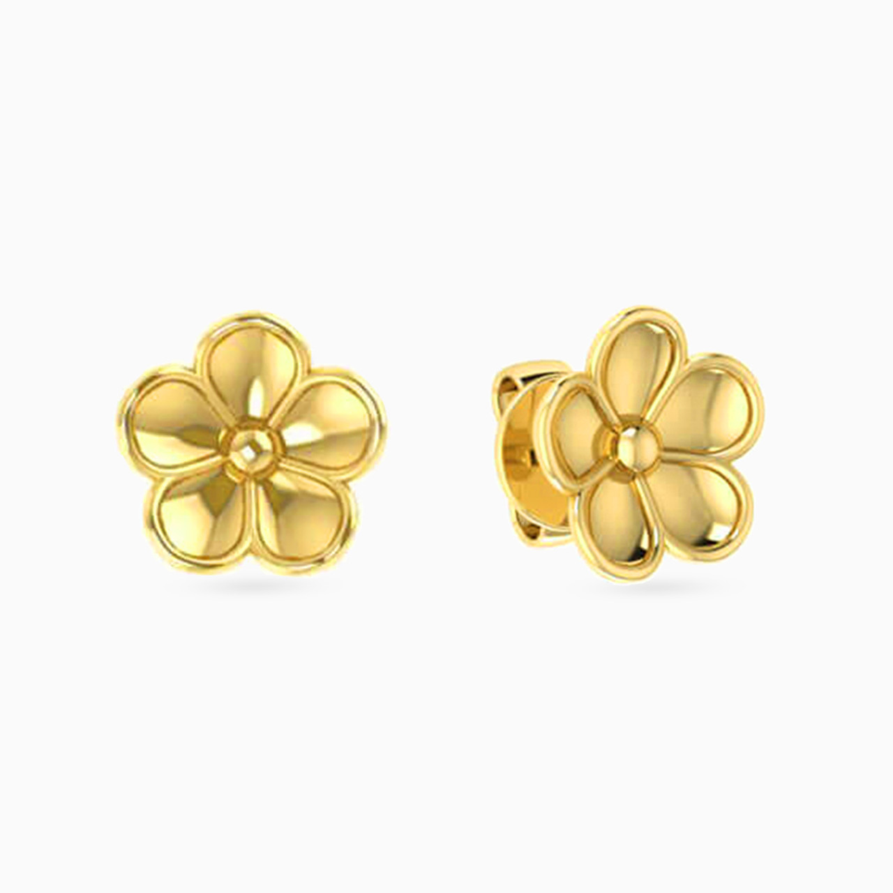 Flower Stud Earrings in 18K Gold - 2 Flower Stud Earrings in 18K Gold - 2