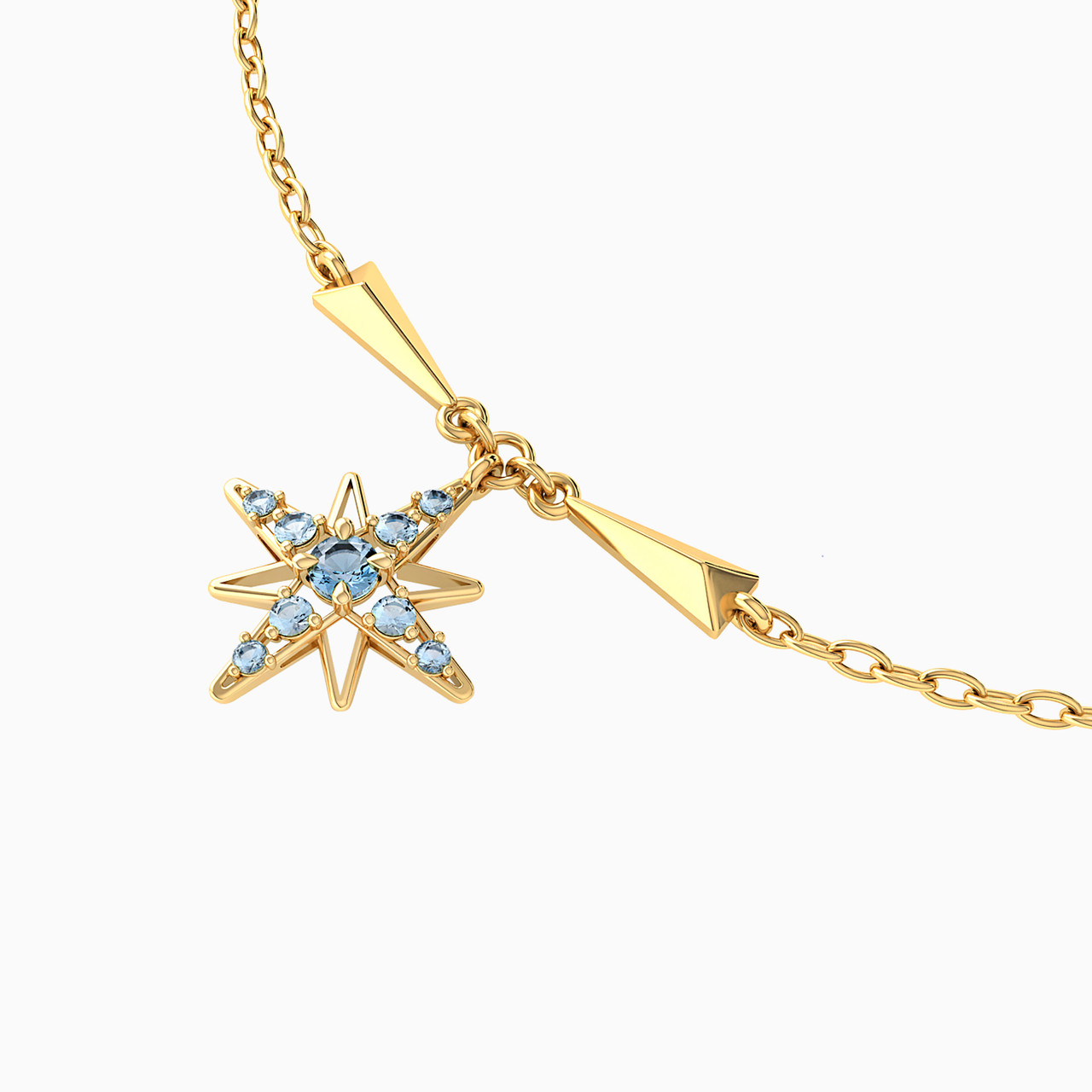 Star Colored Stones Charms Bracelet in 18K Gold - 3