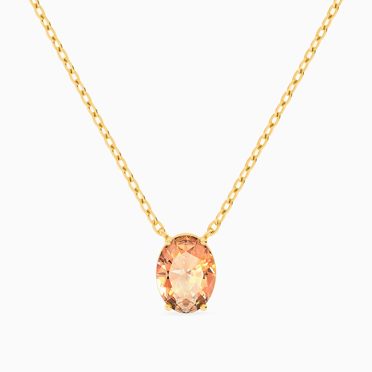 Oval Orange Stone Necklace In 18K Gold Oval Orange Stone Necklace In 18K Gold