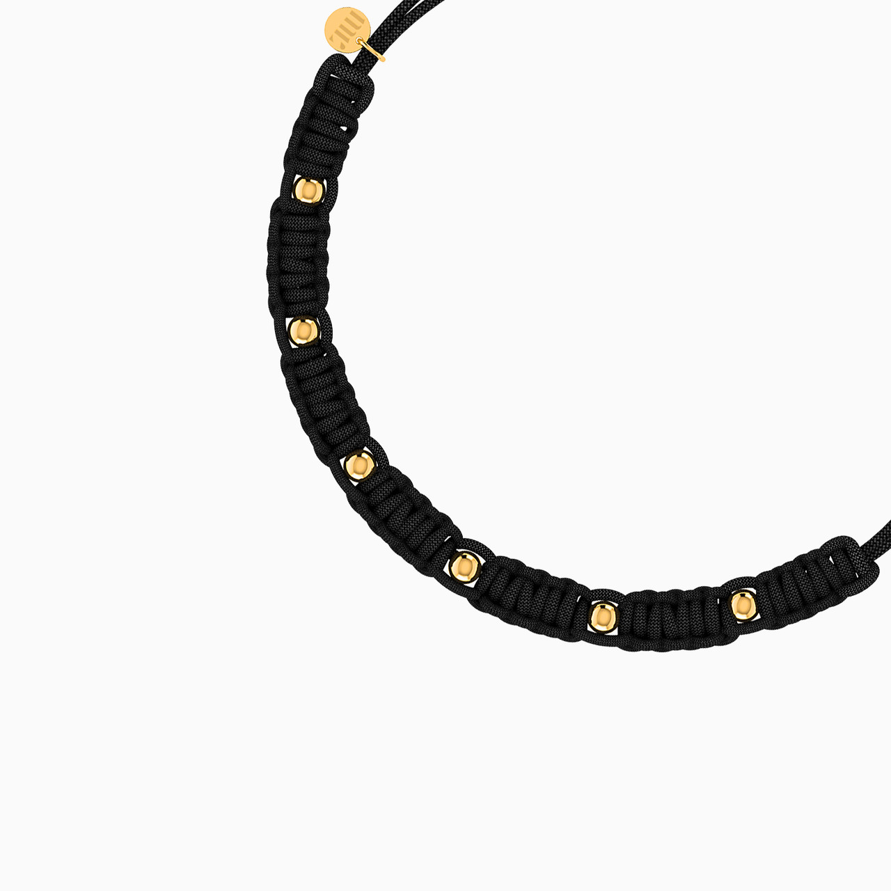 Cord Bracelet With Gold Beads in 18K Gold - 3 Cord Bracelet With Gold Beads in 18K Gold - 3