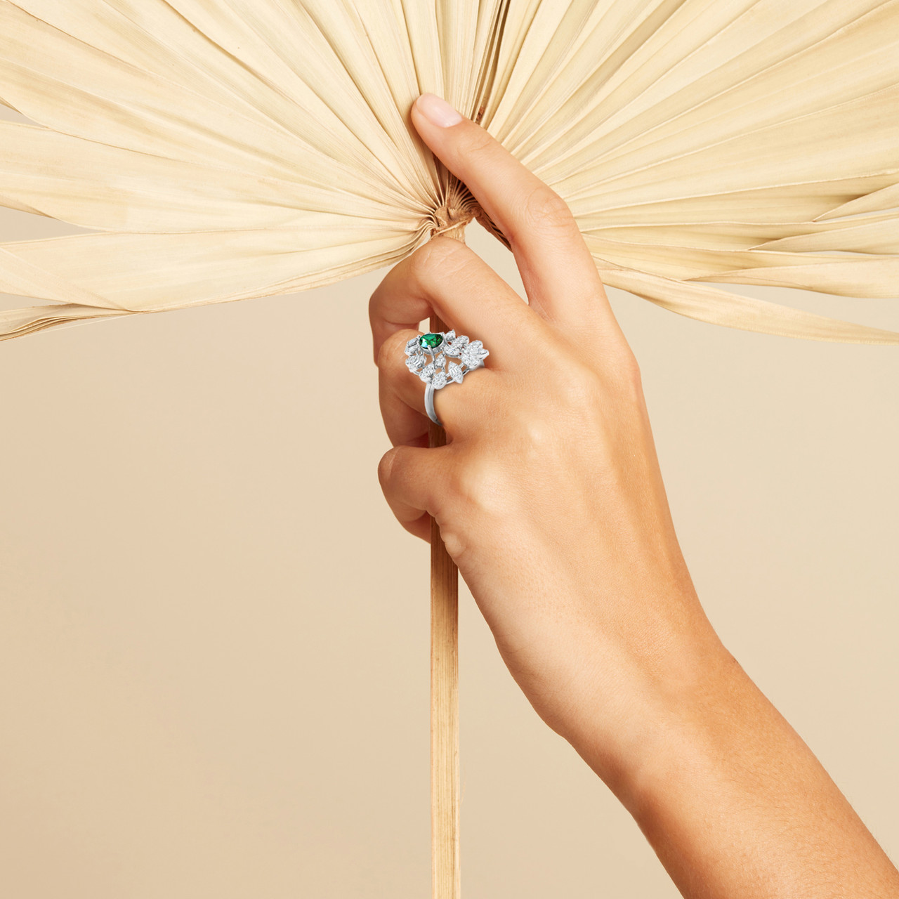Pear Diamond & Green Stones Ring in 18K Gold - 4 https://cdn11.bigcommerce.com/s-t4k1ukevvr/images/stencil/1280w/products/4022/22421/144101101021151-4__05326.1752754219.jpg