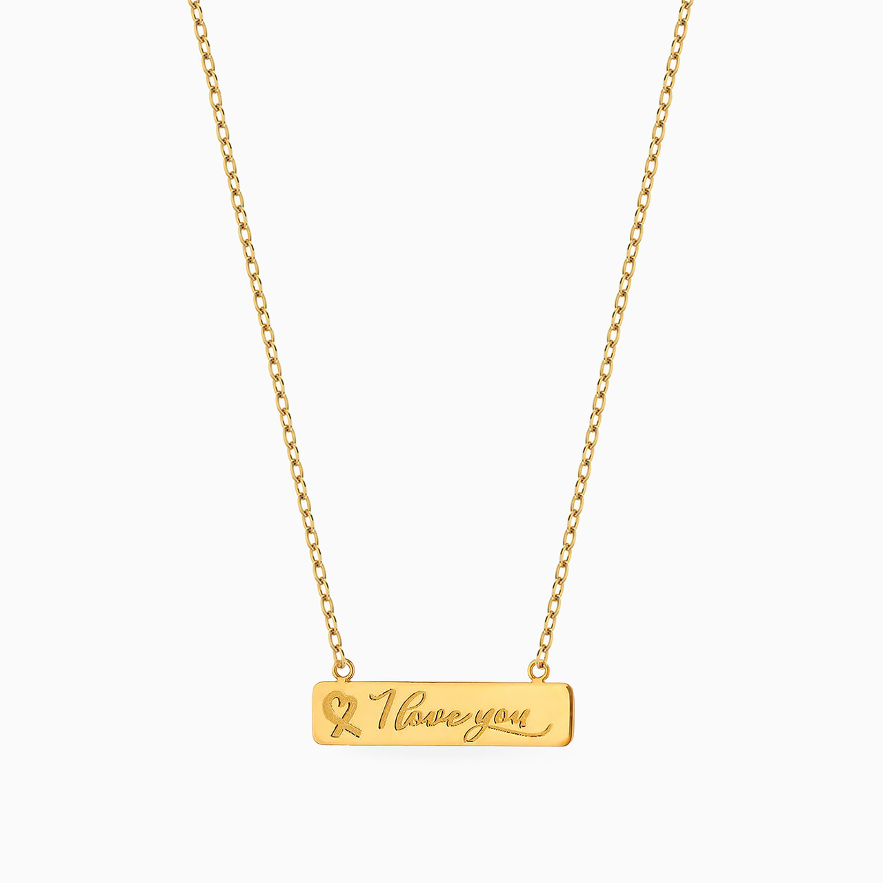I Love You Tag Necklace In 18K Gold - 2 I Love You Tag Necklace In 18K Gold - 2