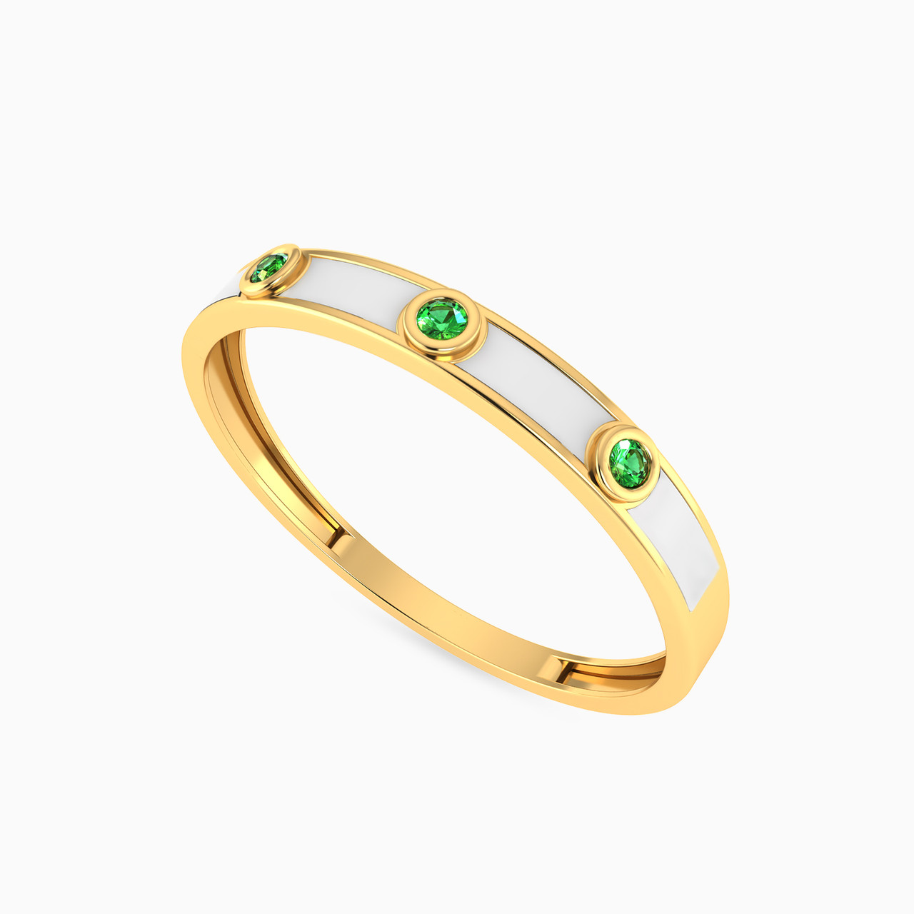 Abstract Shaped Colored Stones & Enamel Coated Statement Ring in 14K Gold - 3 Abstract Shaped Colored Stones & Enamel Coated Statement Ring in 14K Gold - 3