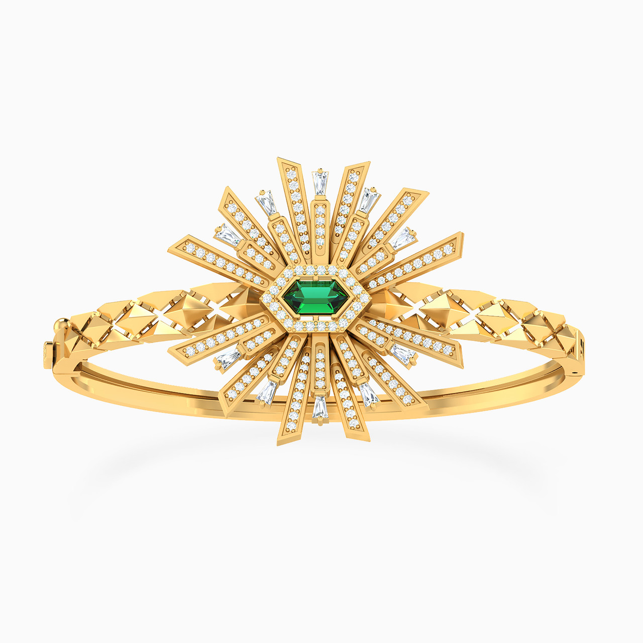 Multi Shaped Green Stone Jewelry Set in 18K Gold (3 Pieces) - 3 Multi Shaped Green Stone Jewelry Set in 18K Gold (3 Pieces) - 3