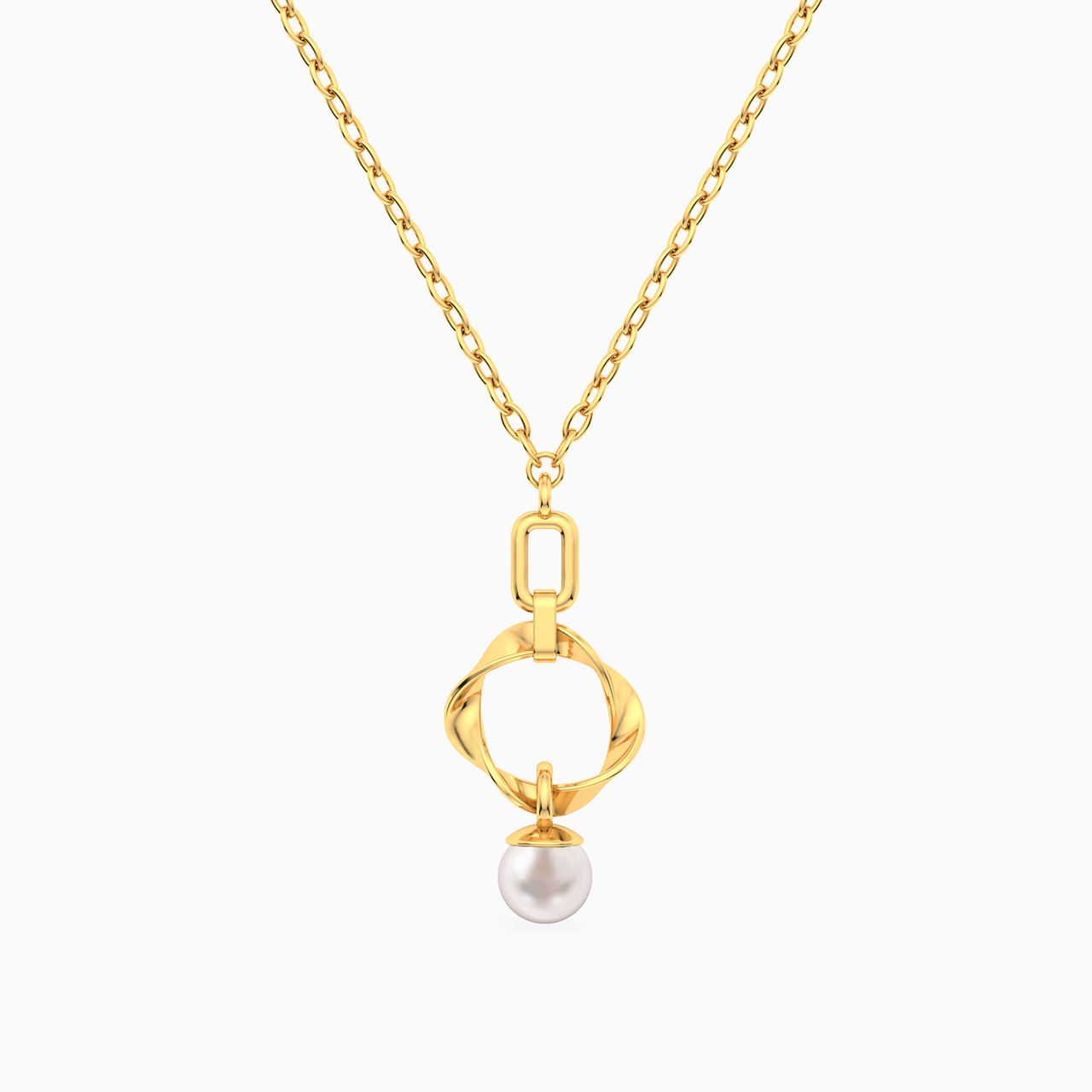 Curved Circle Pearl Necklace in 18K Gold Curved Circle Pearl Necklace in 18K Gold