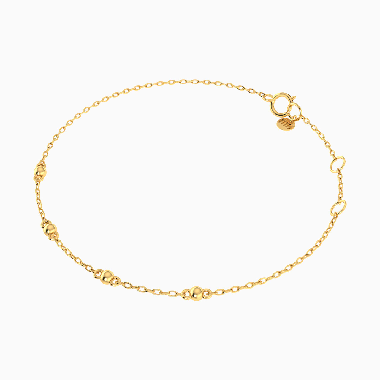 Beads Chain Bracelet in 14K Gold - 2 Beads Chain Bracelet in 14K Gold - 2