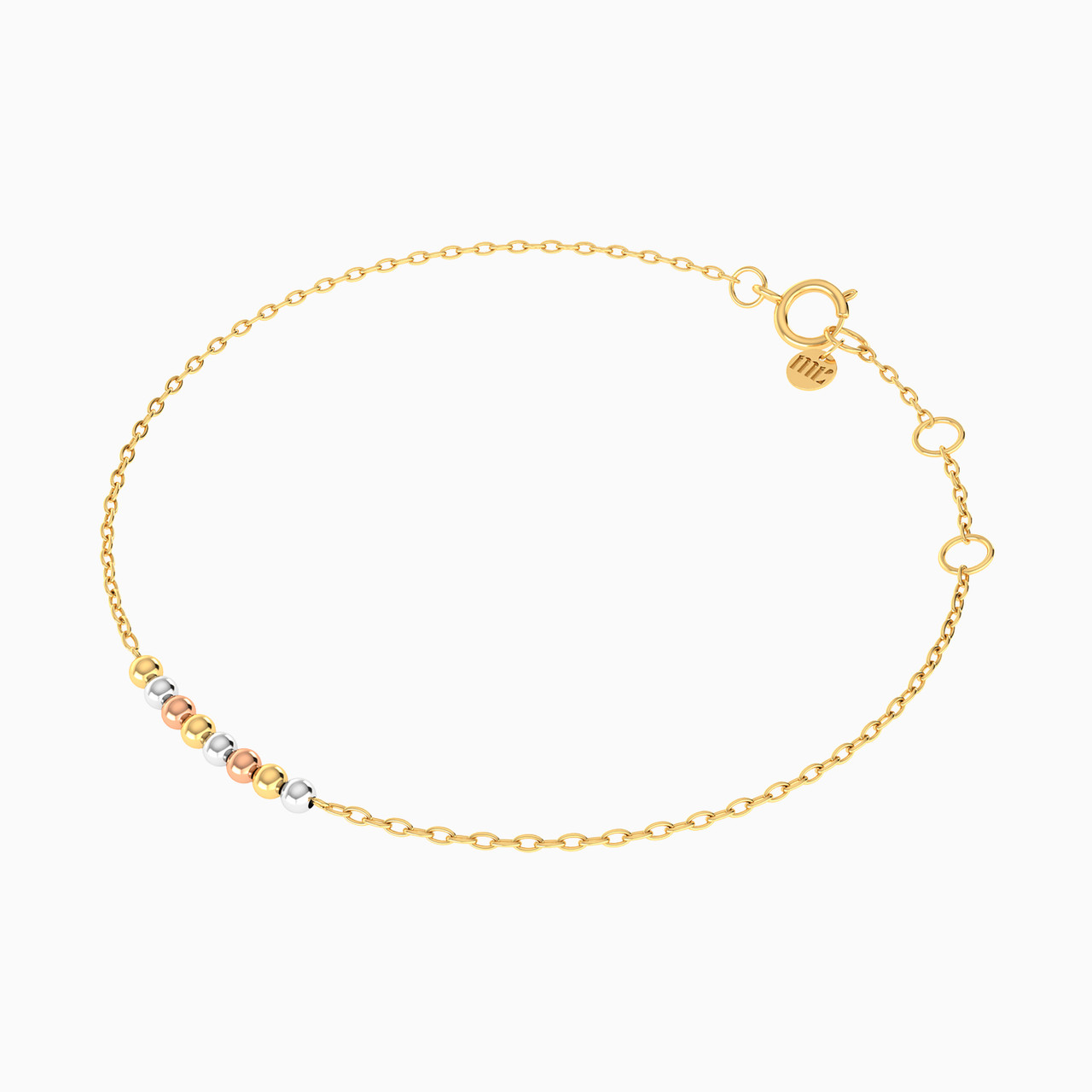 Balls Chain Bracelet in 14K Gold - 2 Balls Chain Bracelet in 14K Gold - 2