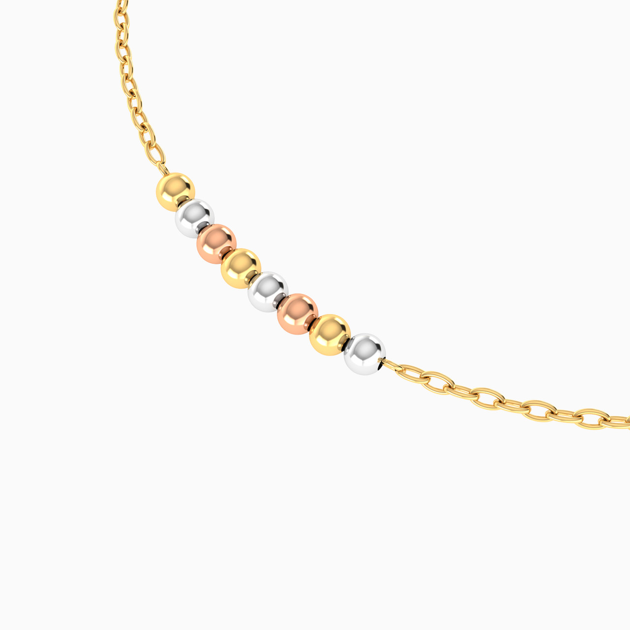 Balls Chain Bracelet in 14K Gold - 3 Balls Chain Bracelet in 14K Gold - 3