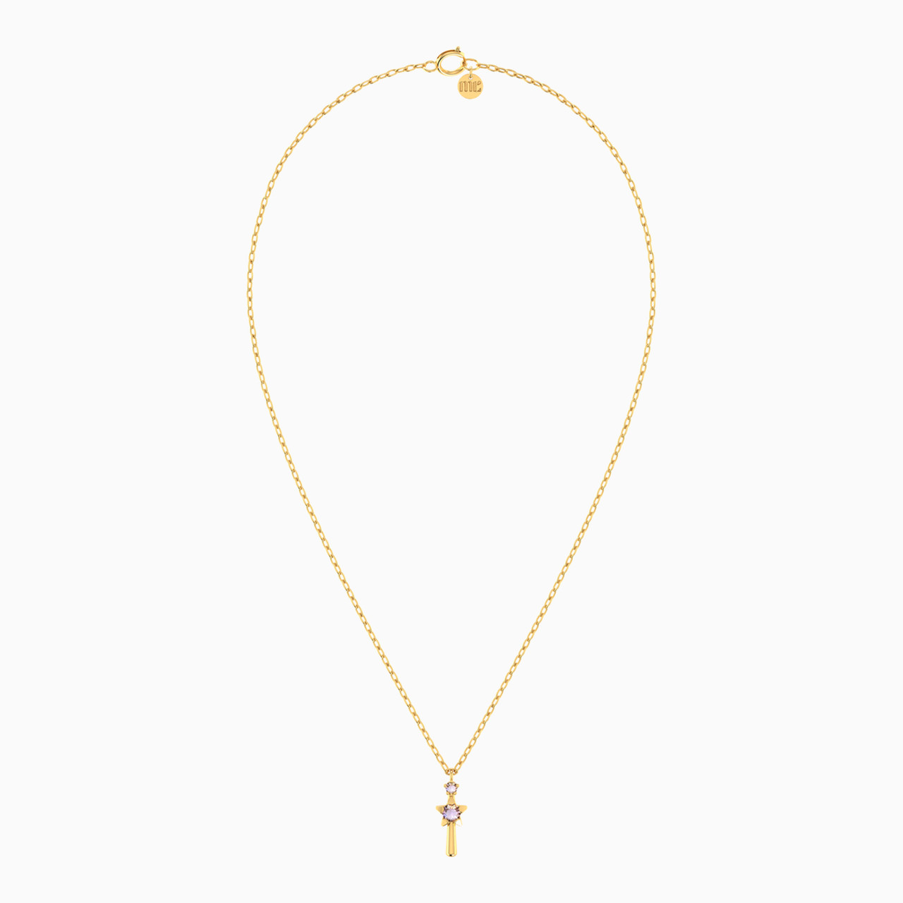 Kids Magic Wand Purple Stone Necklace in 14K Gold - 3 Kids Magic Wand Purple Stone Necklace in 14K Gold - 3