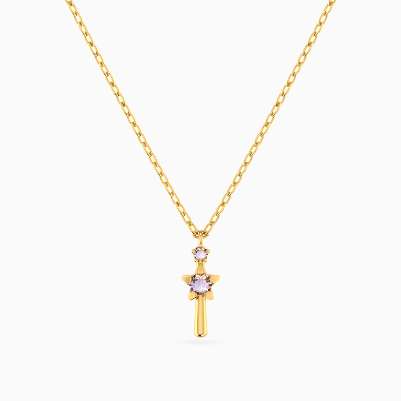 Kids Magic Wand Purple Stone Necklace in 14K Gold Kids Magic Wand Purple Stone Necklace in 14K Gold