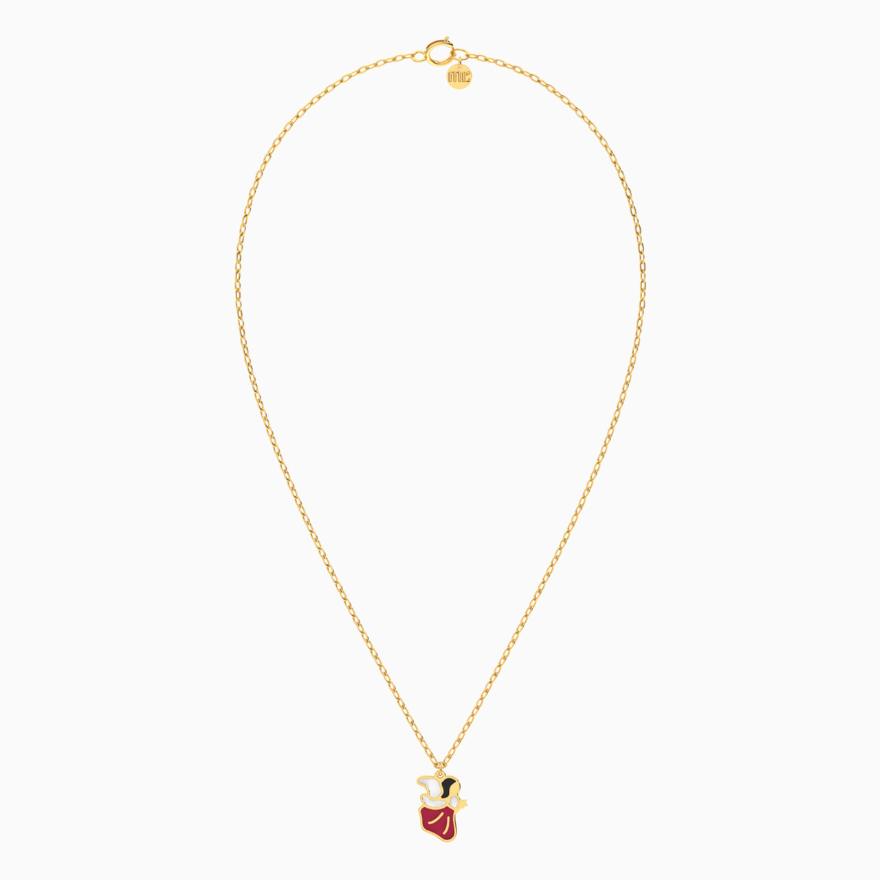 Kids Fairy Enamel Coated Necklace in 14K Gold - 3 Kids Fairy Enamel Coated Necklace in 14K Gold - 3
