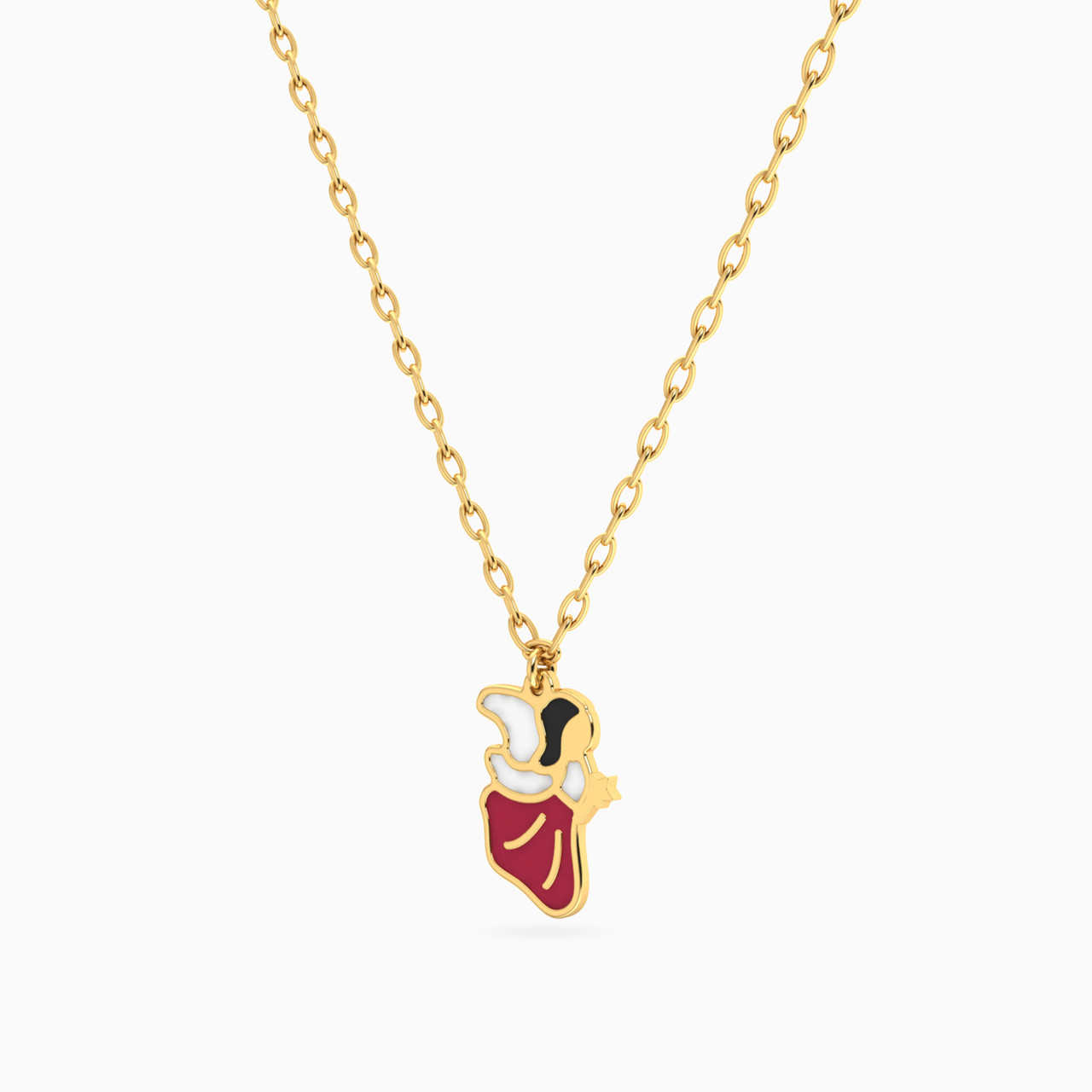 Kids Fairy Enamel Coated Necklace in 14K Gold - 2 Kids Fairy Enamel Coated Necklace in 14K Gold - 2