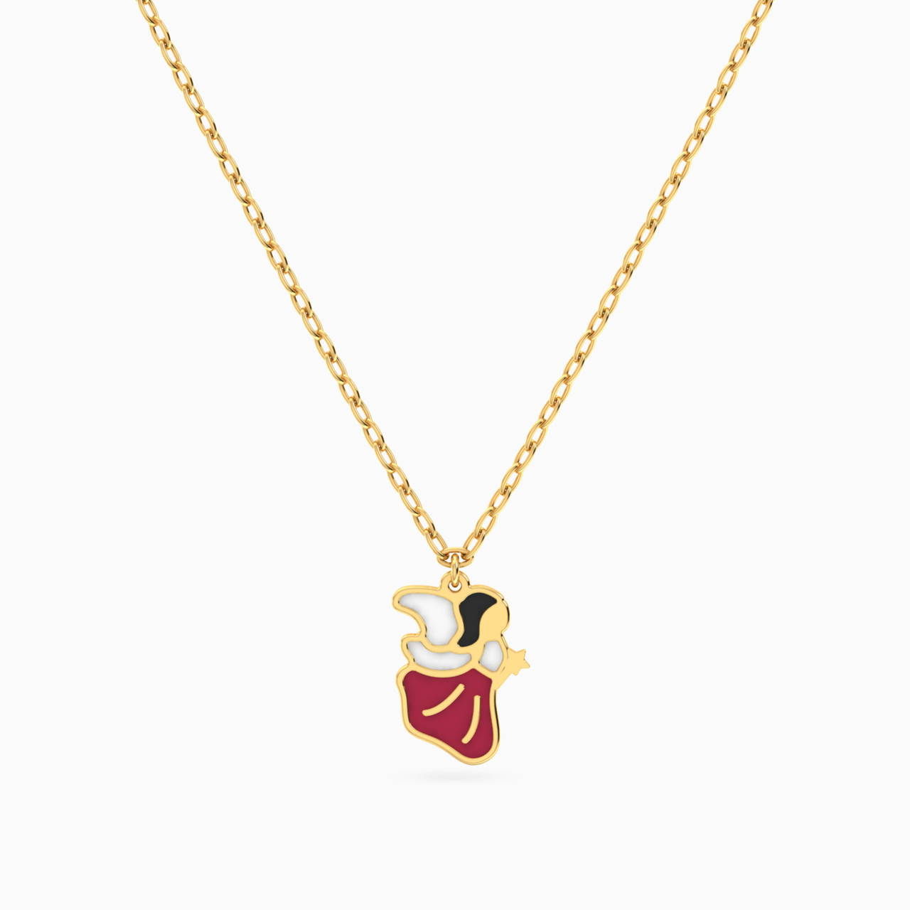 Kids Fairy Enamel Coated Necklace in 14K Gold Kids Fairy Enamel Coated Necklace in 14K Gold