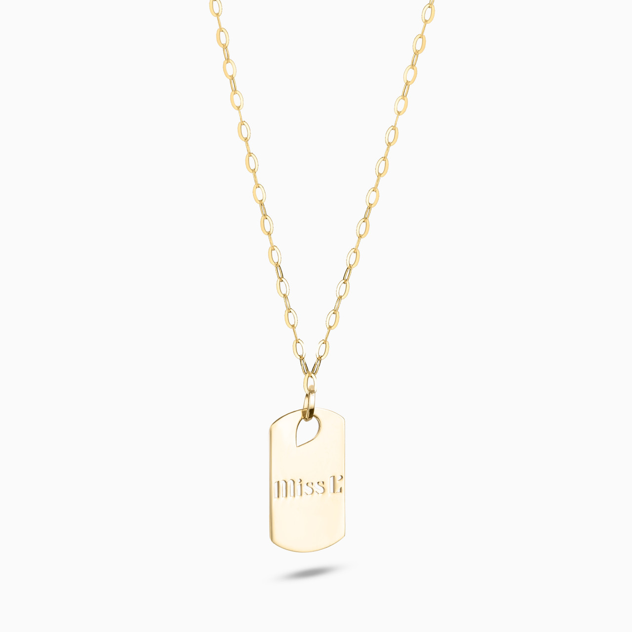 Brand Tag Necklace In 14K Gold - 2 Brand Tag Necklace In 14K Gold - 2