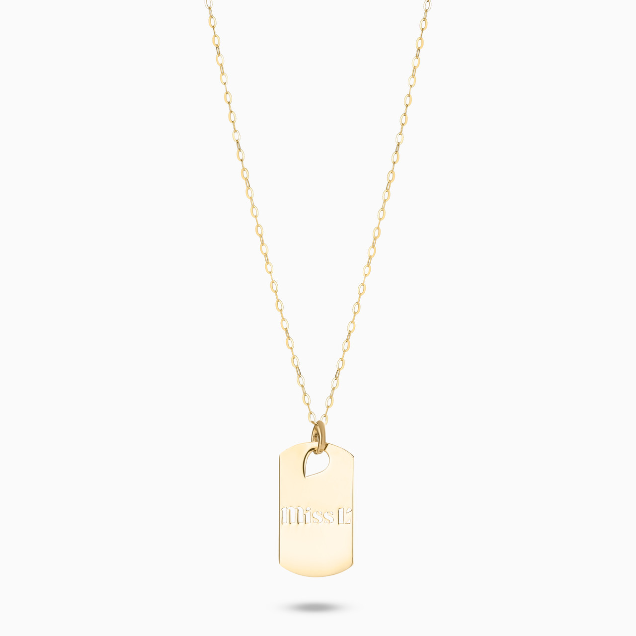 Brand Tag Necklace In 14K Gold - 3 Brand Tag Necklace In 14K Gold - 3