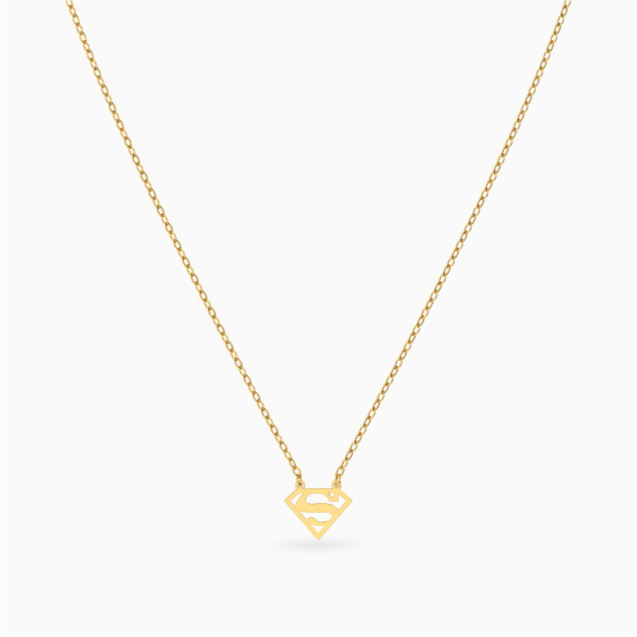Kids Supergirl Necklace In 14K Gold - 3
