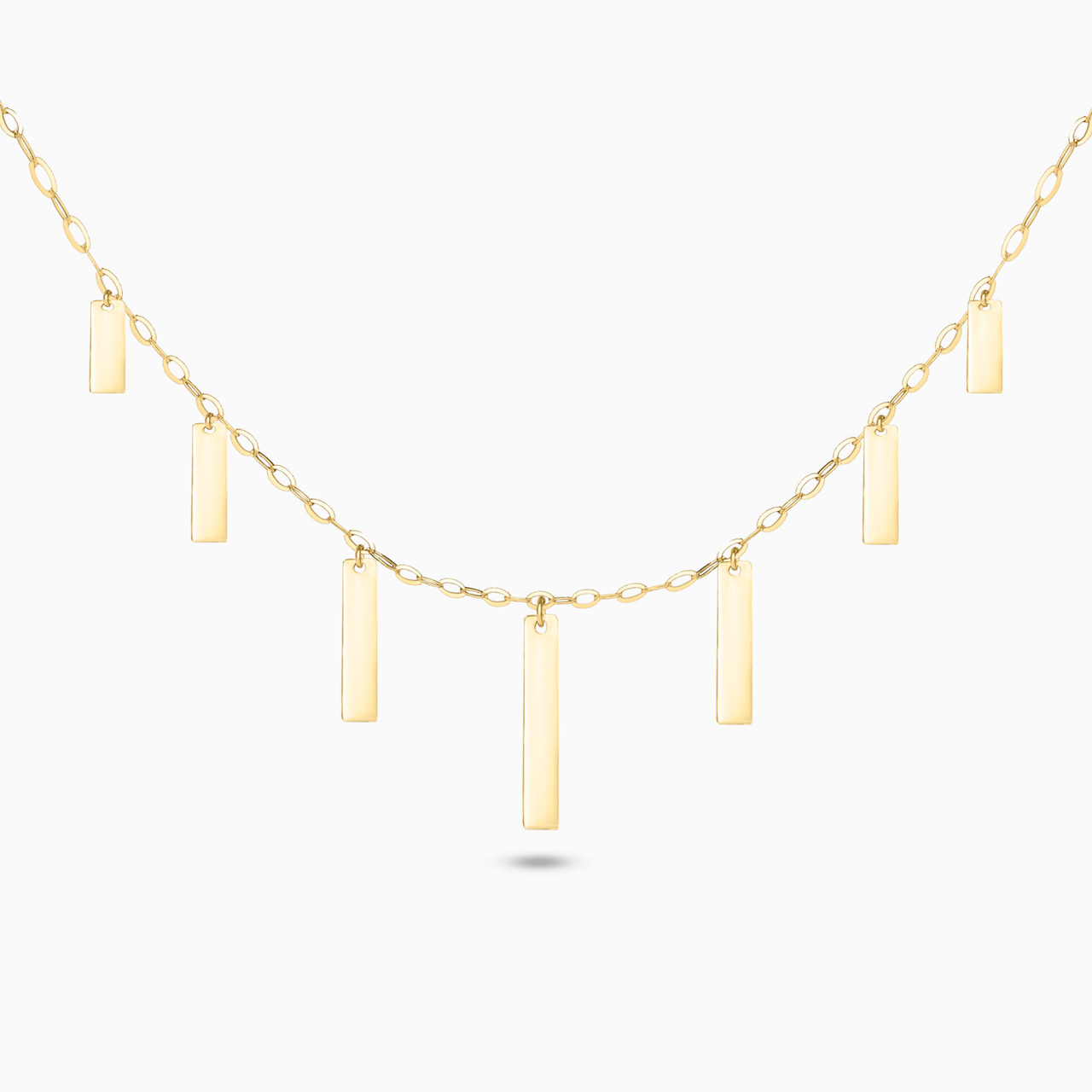 Rectangles Shaped Charms with Chain in 18K Gold Rectangles Shaped Charms with Chain in 18K Gold