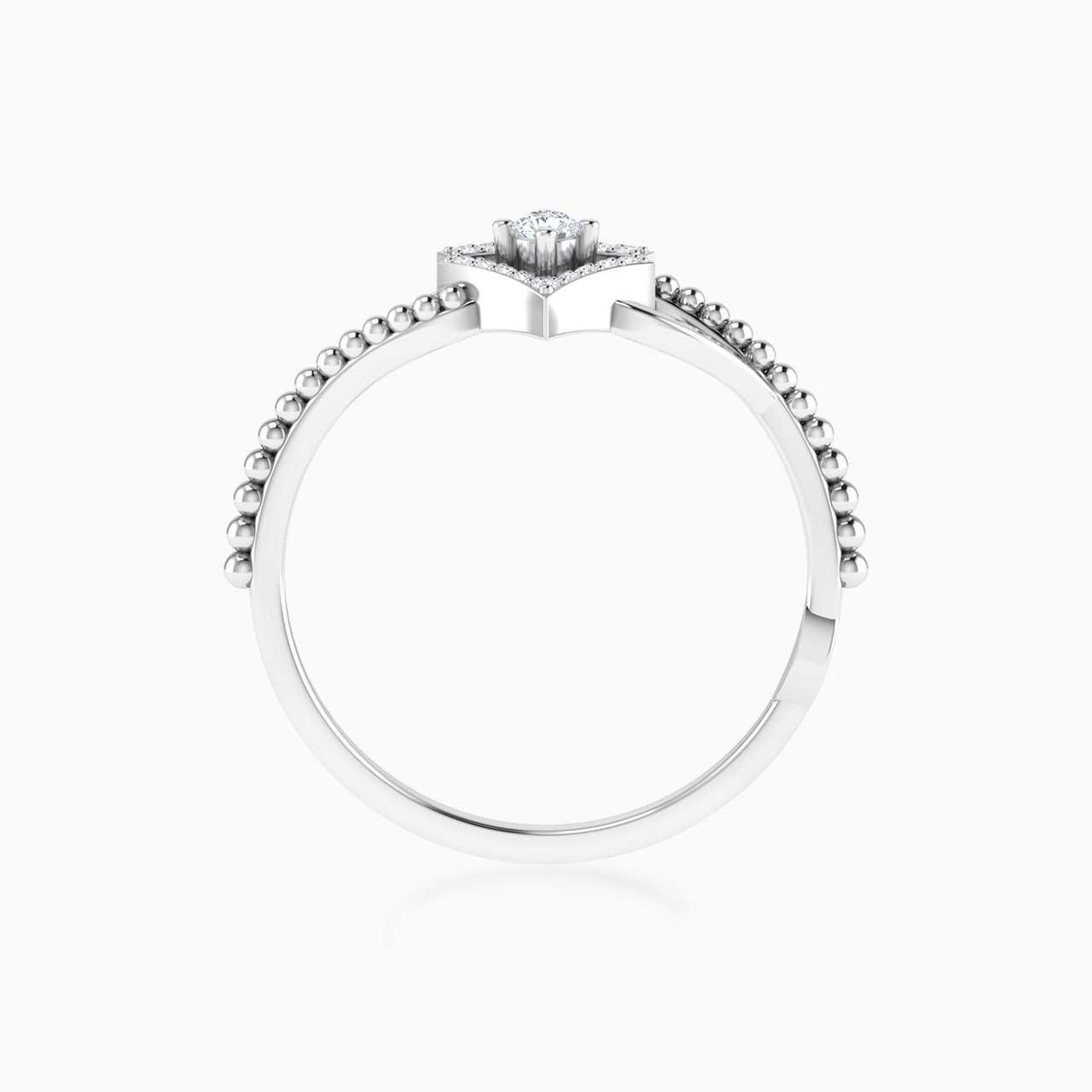 Tilted Square Diamond Ring in 18K Gold | L'azurde Egypt