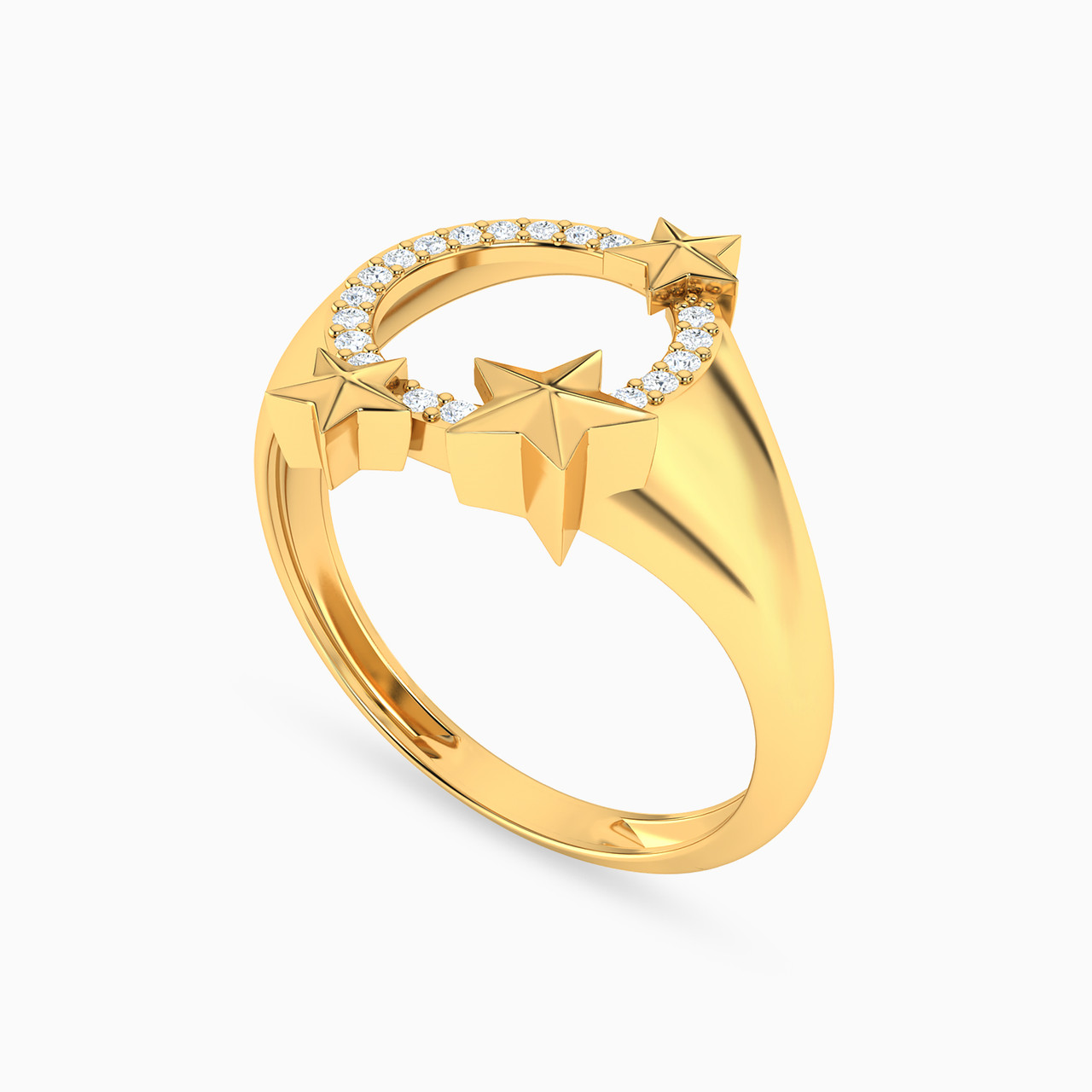 Star Diamonds Ring in 18K Gold - 2 Star Diamonds Ring in 18K Gold - 2