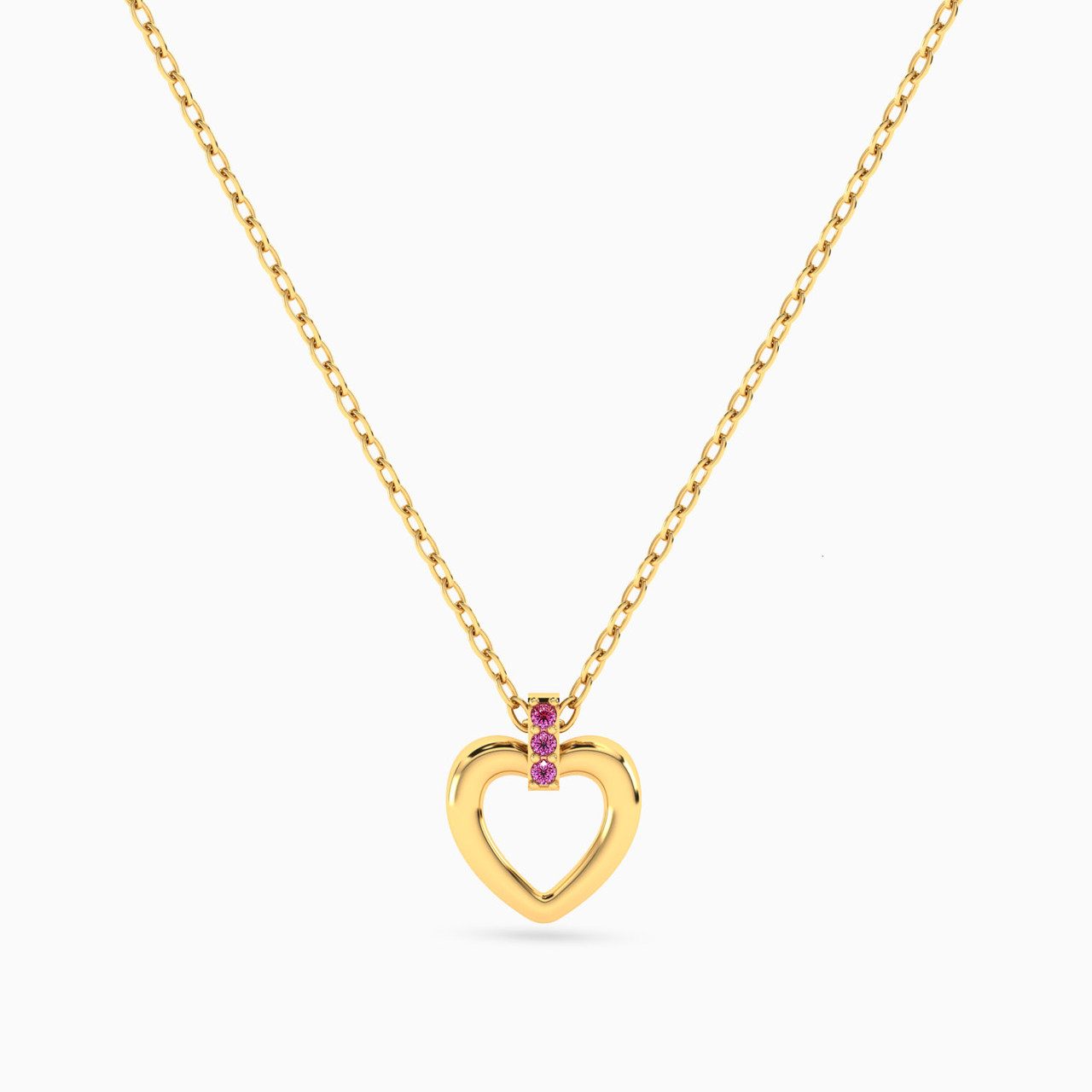 Heart Rose Stone Necklace In 14K Gold Heart Rose Stone Necklace In 14K Gold