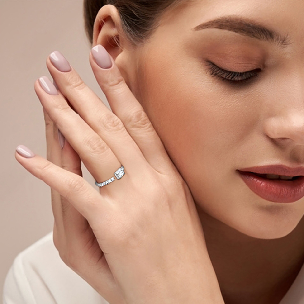 Baguette Diamond Two Headed Ring in 18K Gold - 4 Baguette Diamond Two Headed Ring in 18K Gold - 4