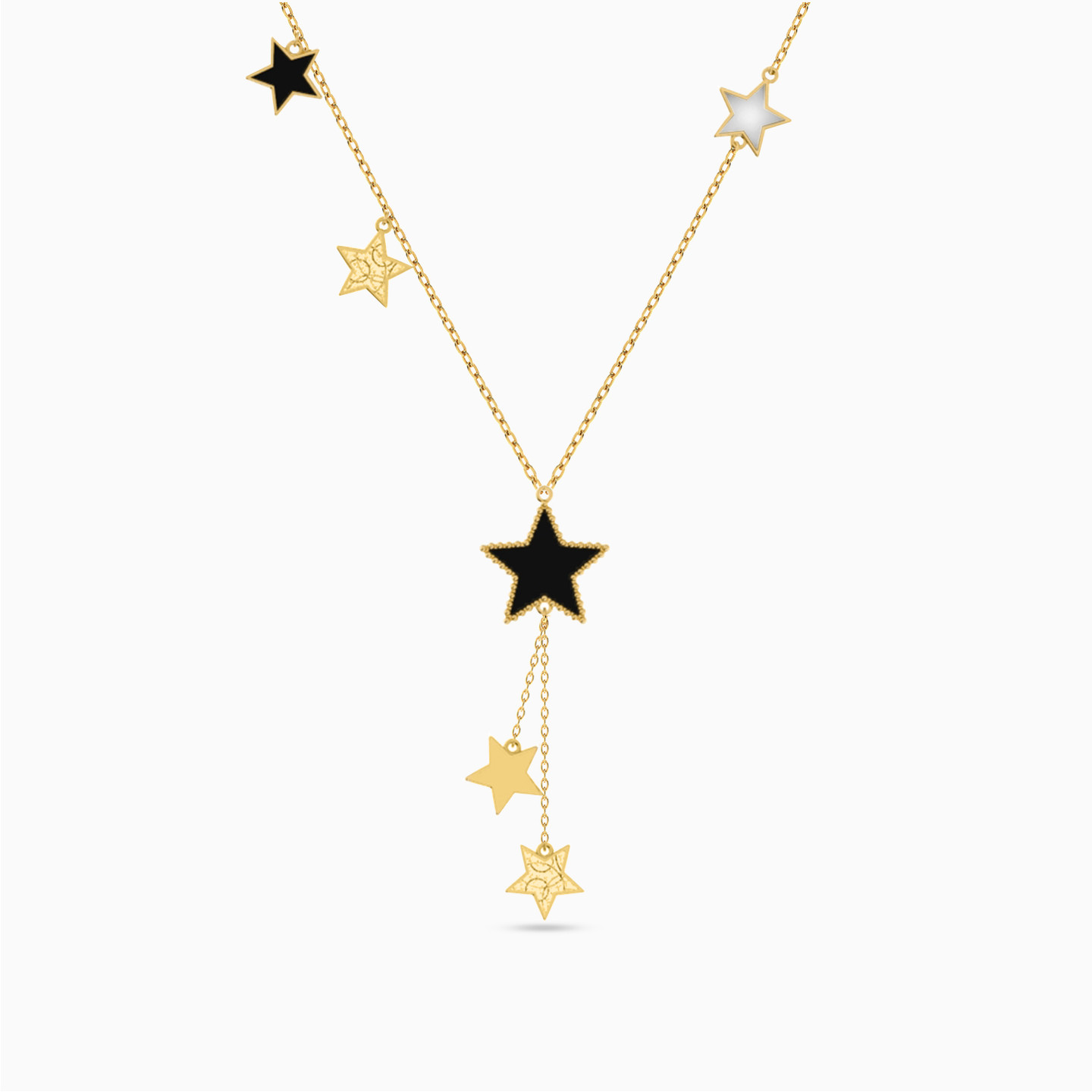 Star Colored Stones Necklace in 18K Gold Star Colored Stones Necklace in 18K Gold