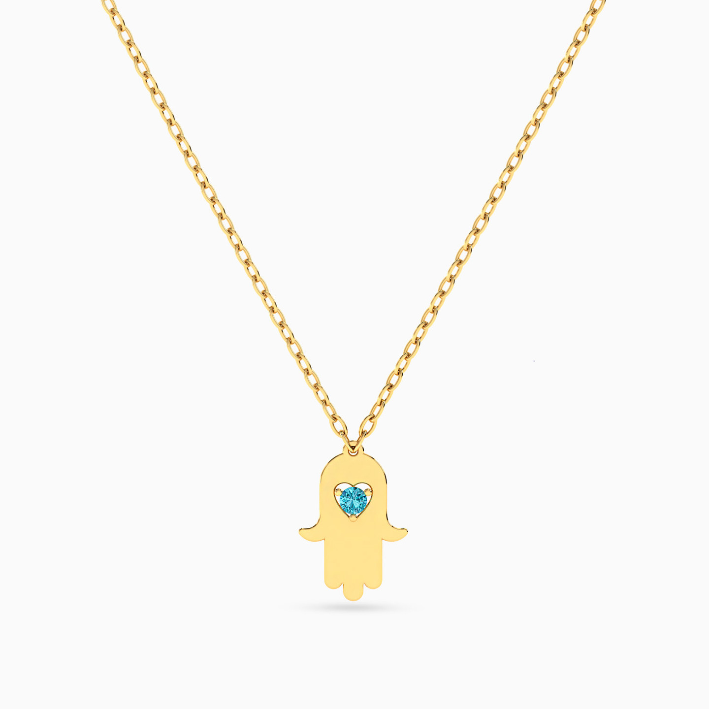 Hamsa Green Stones Necklace In 14K Gold Hamsa Green Stones Necklace In 14K Gold
