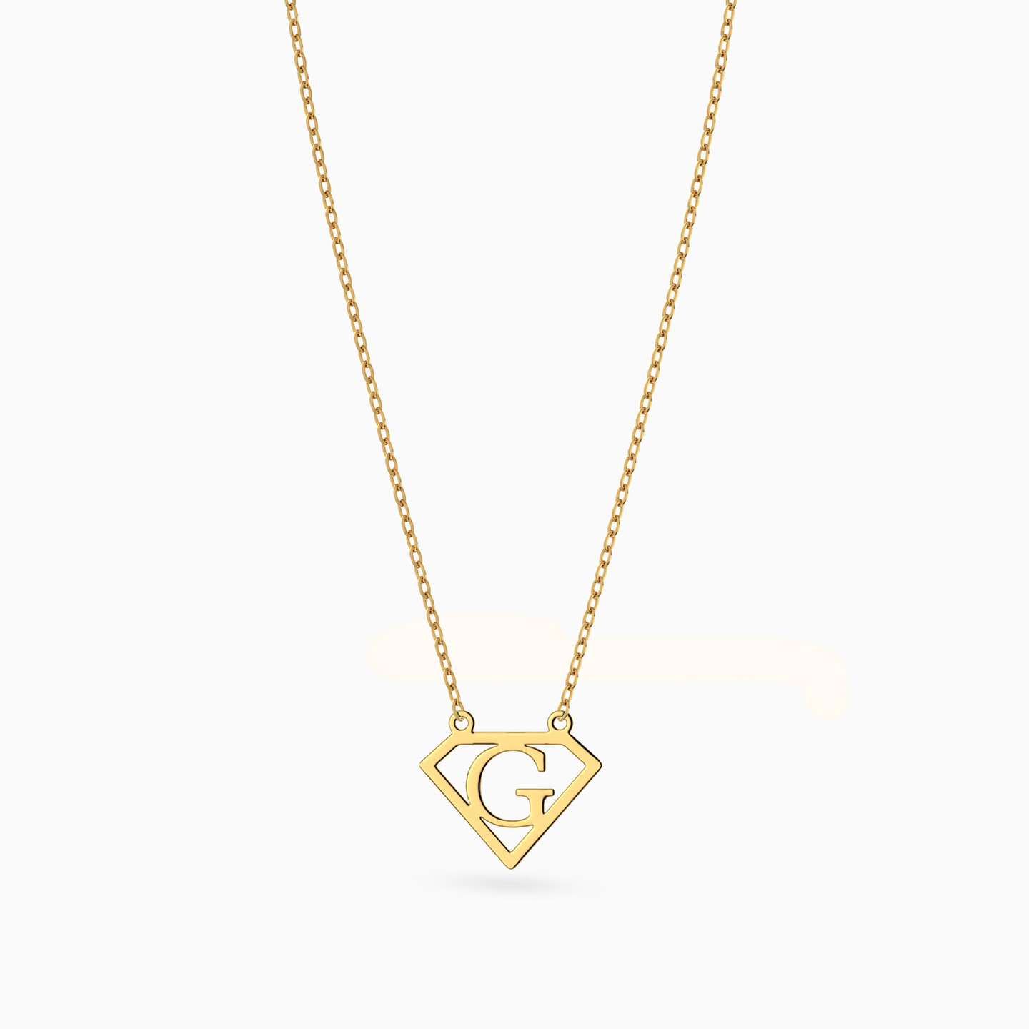 Letter G Necklace In 14K Gold - 2 Letter G Necklace In 14K Gold - 2