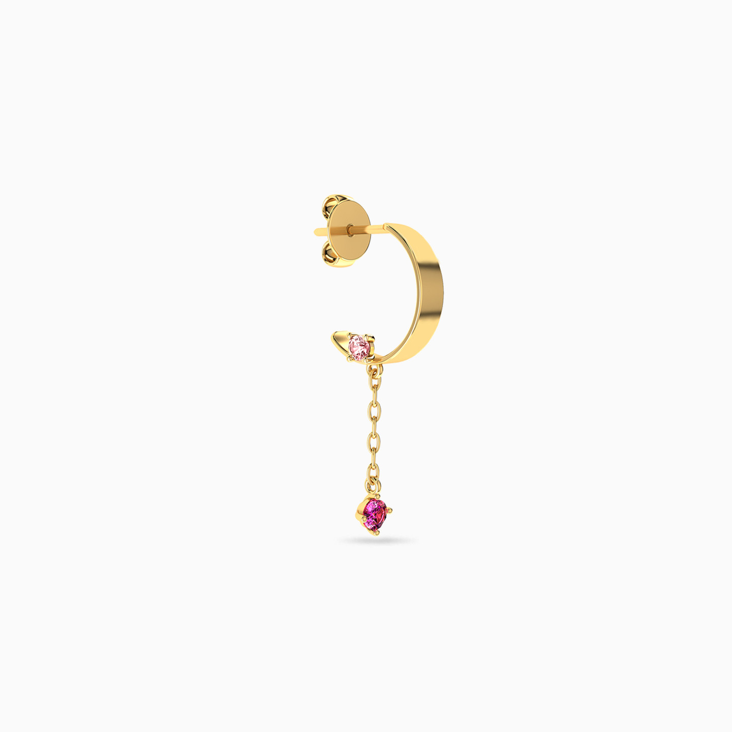 14K Gold Colored Stones Drop Earrings - 3