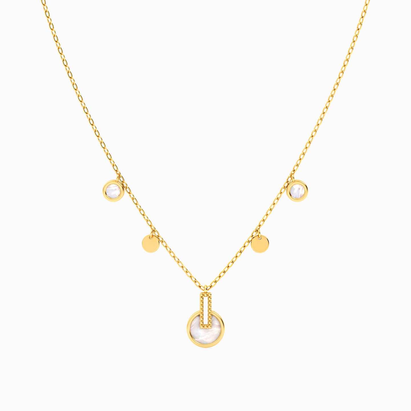 18K Gold Pearls Chain Necklace - 3