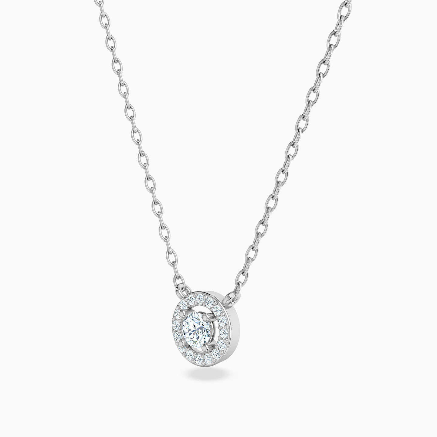 Circle Diamonds Necklace In 18K Gold - 2 Circle Diamonds Necklace In 18K Gold - 2