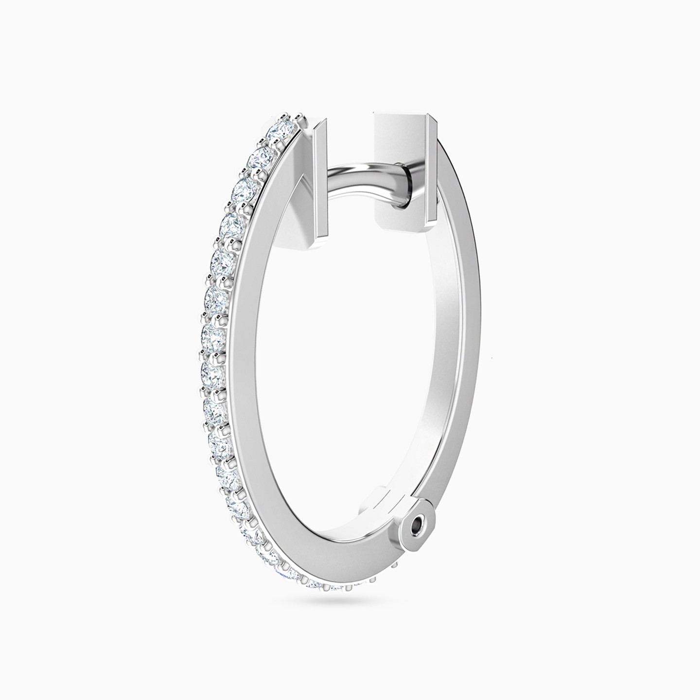 أقراط دائرية ذهب عيار 18 قيراط مزينة بالألماس - 3 أقراط دائرية ذهب عيار 18 قيراط مزينة بالألماس - 3