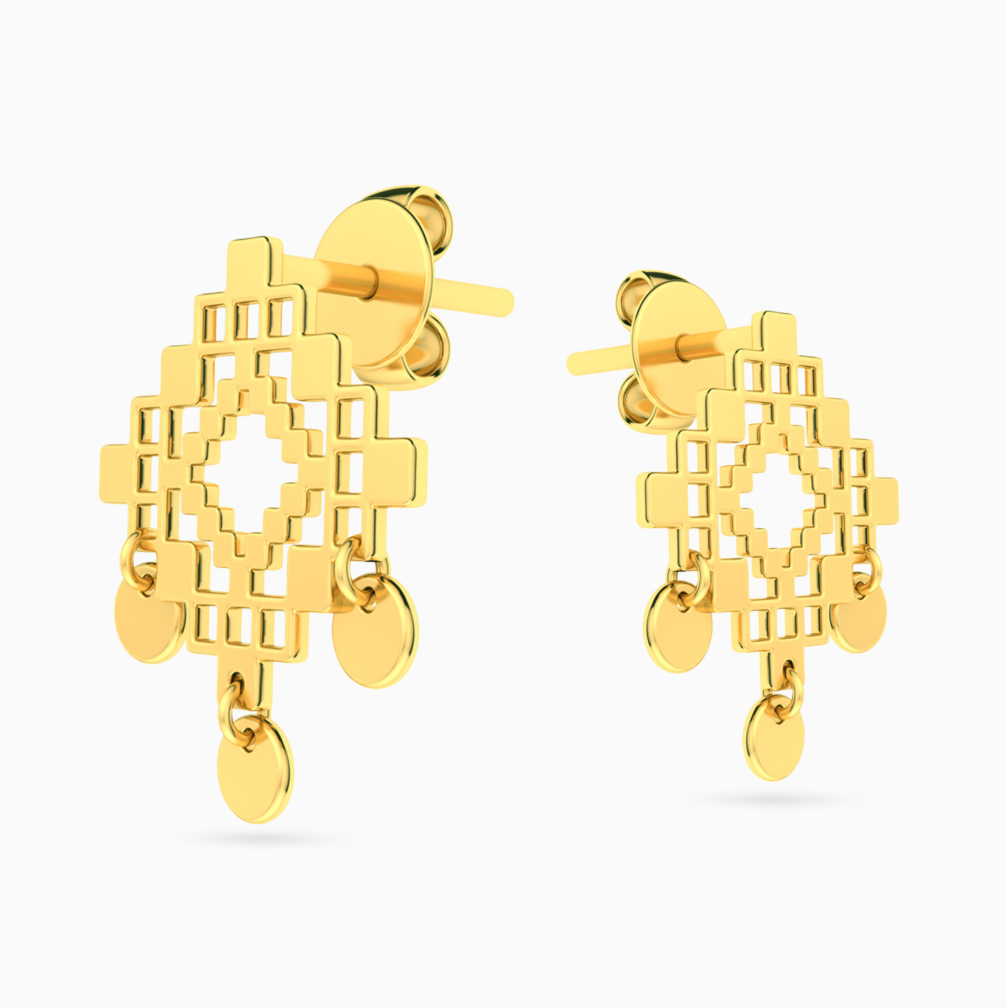 18K Gold Stud Earrings - 3