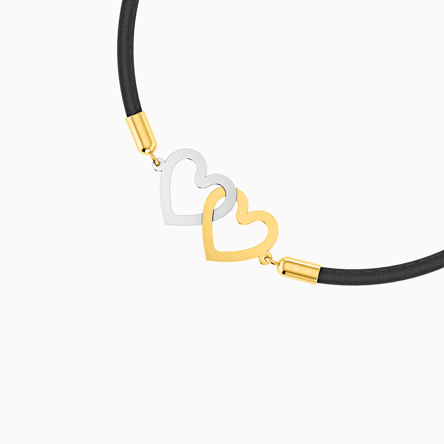 Leather Bracelet Heart Pendant in 18K Gold - 3 Leather Bracelet Heart Pendant in 18K Gold - 3