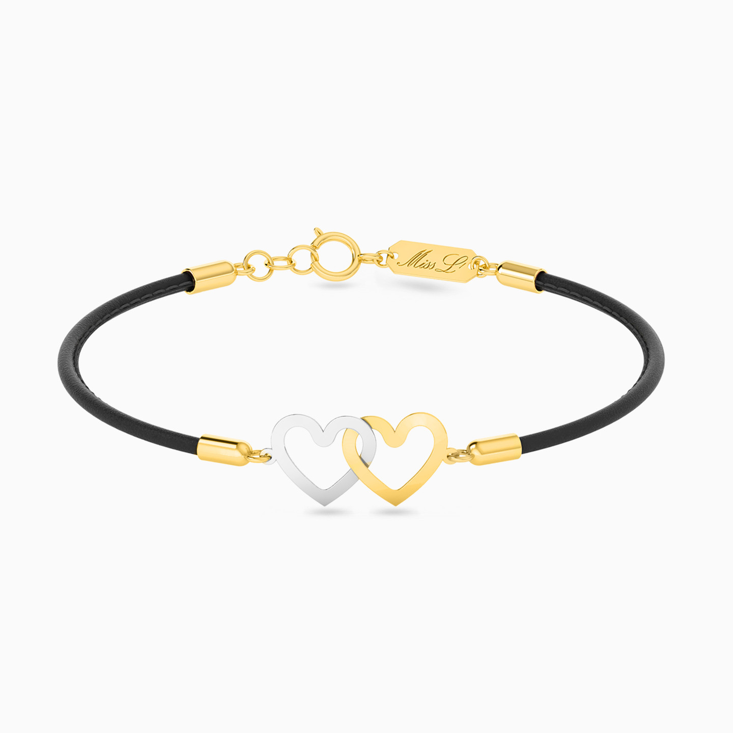 Leather Bracelet Heart Pendant in 18K Gold Leather Bracelet Heart Pendant in 18K Gold