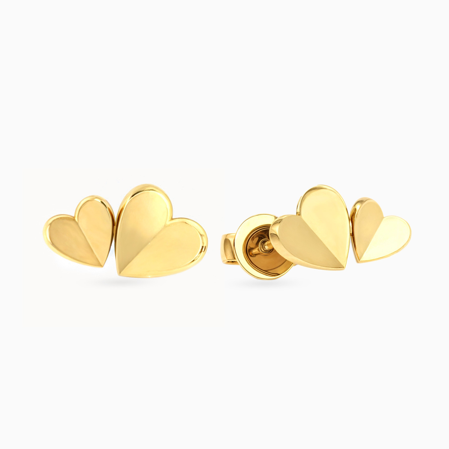 18K Gold Stud Earrings - 2