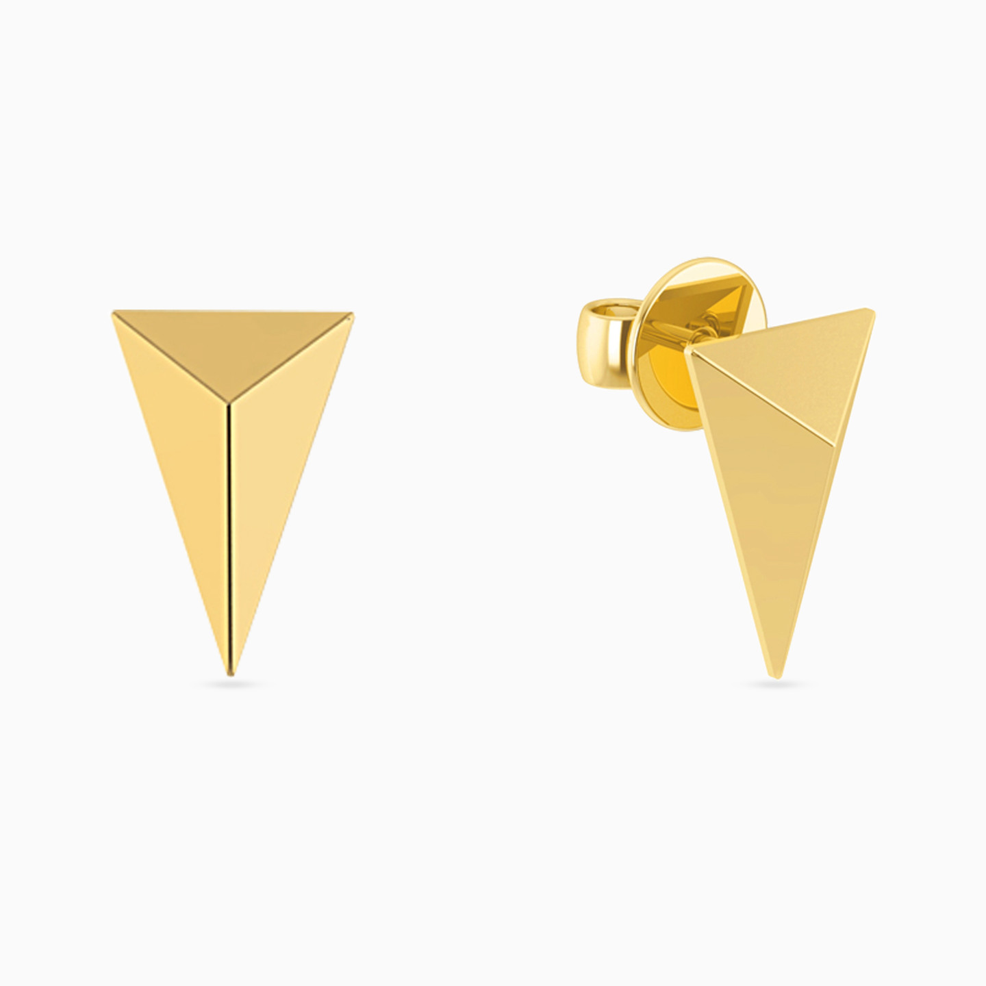 18K Gold Stud Earrings - 2