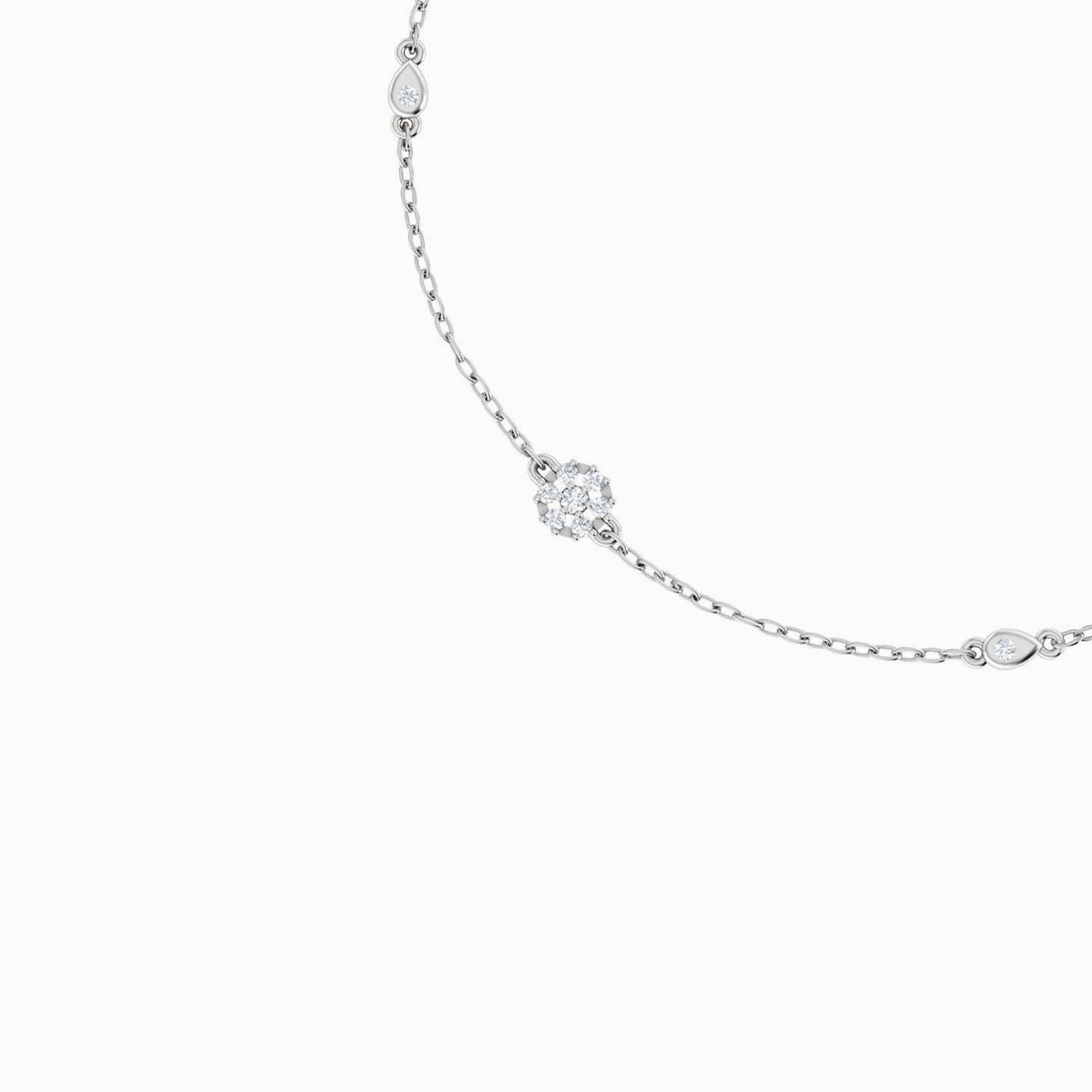 18K Gold Diamond Chain Bracelet - 3