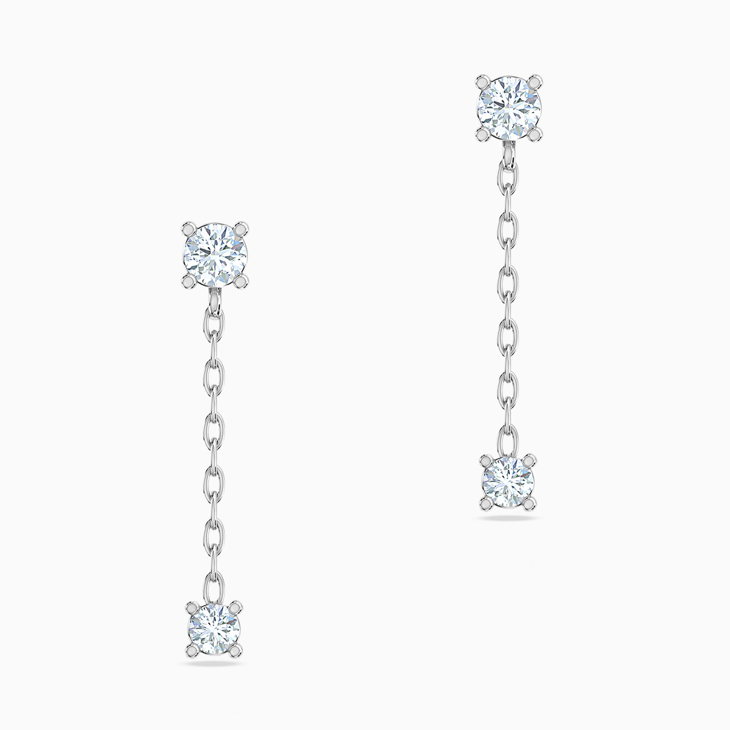 18K Gold Diamond Drop Earrings