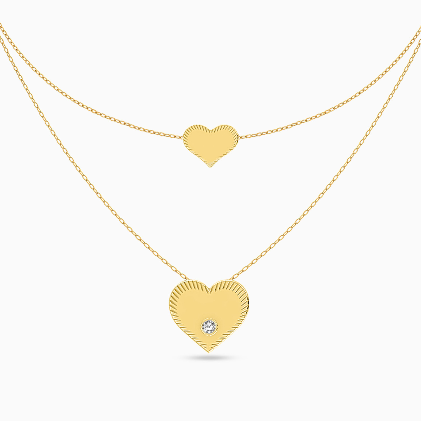 Heart Layered Necklace in 18K Gold Heart Layered Necklace in 18K Gold