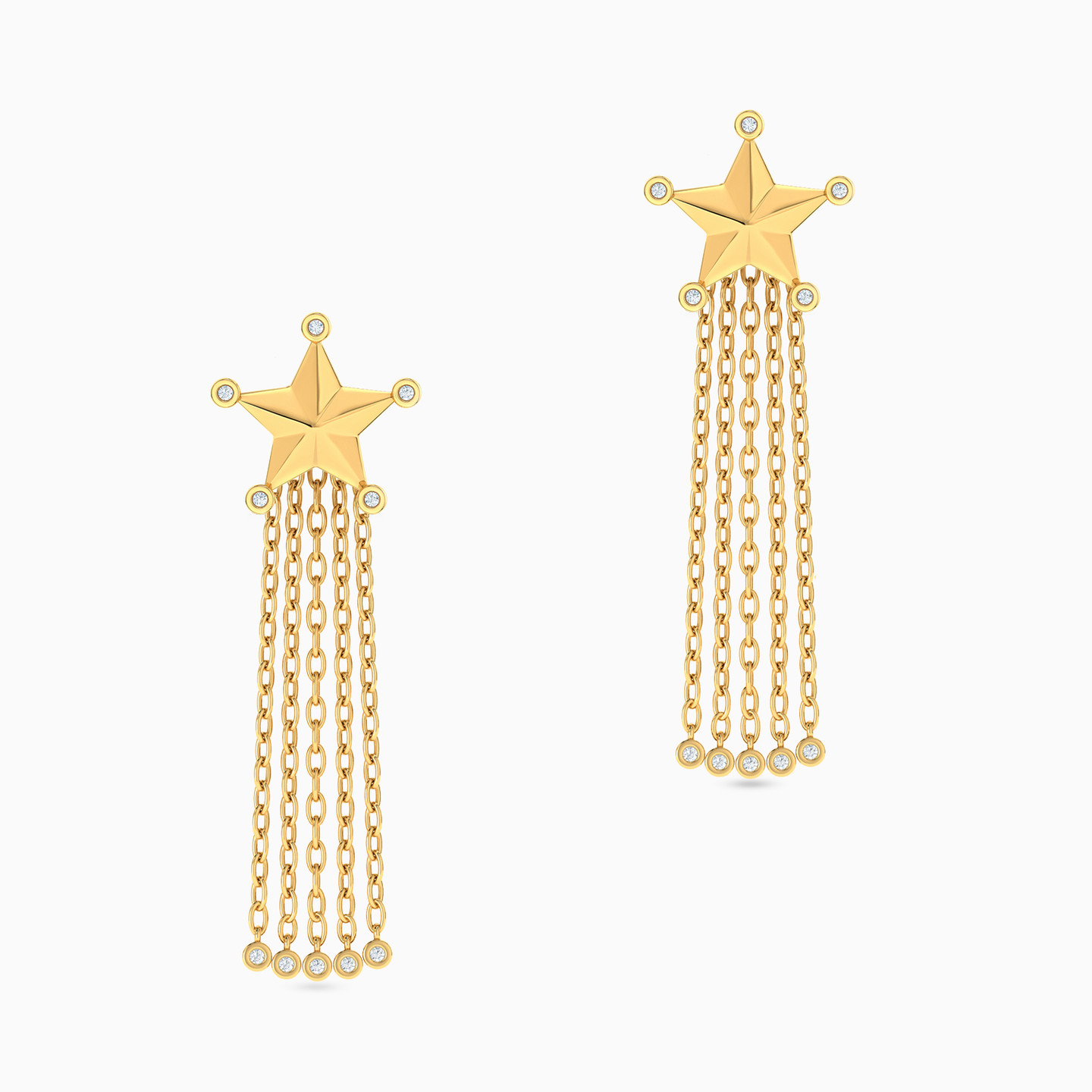 18K Gold Diamond Chandelier Earrings