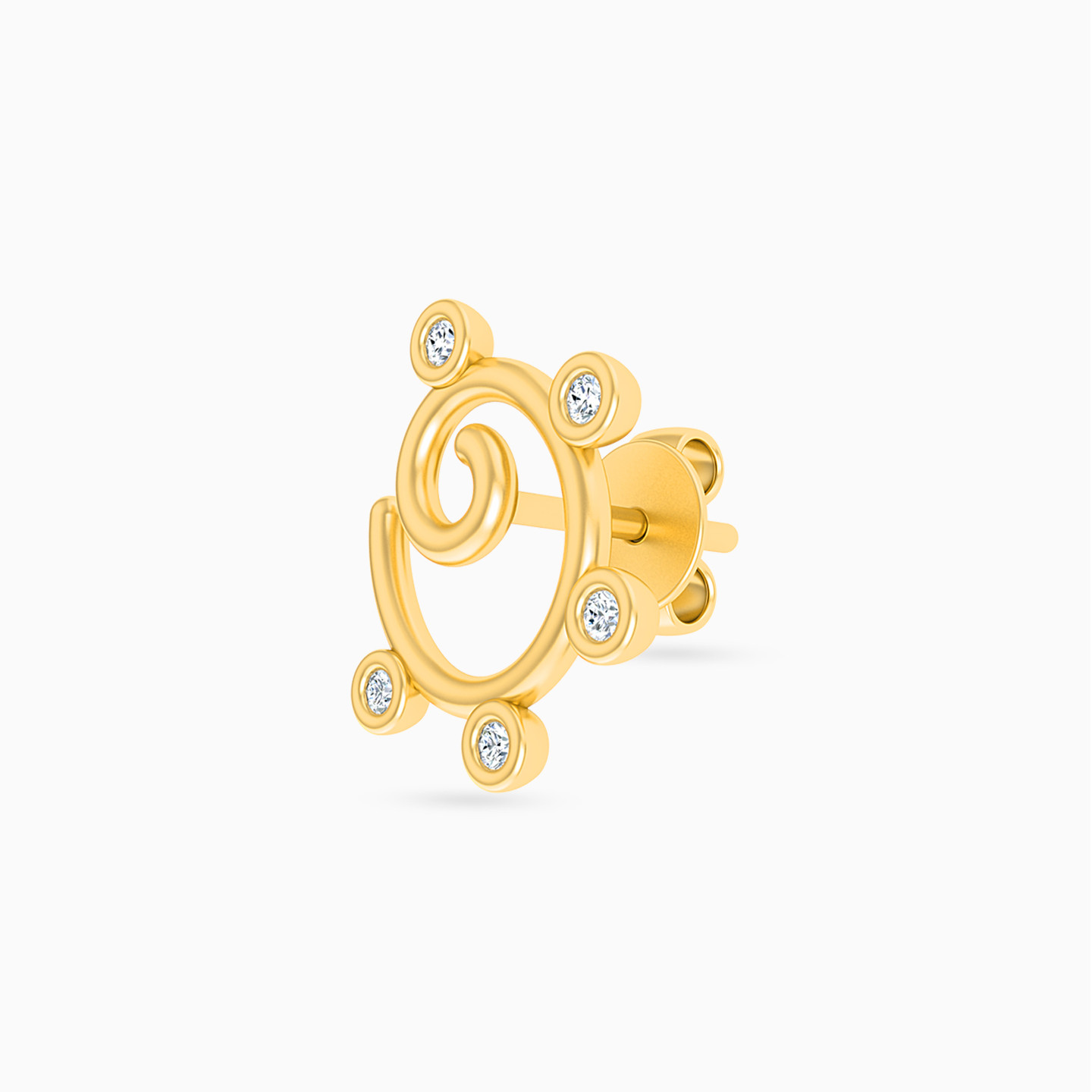 18K Gold Diamond Stud Earrings - 3