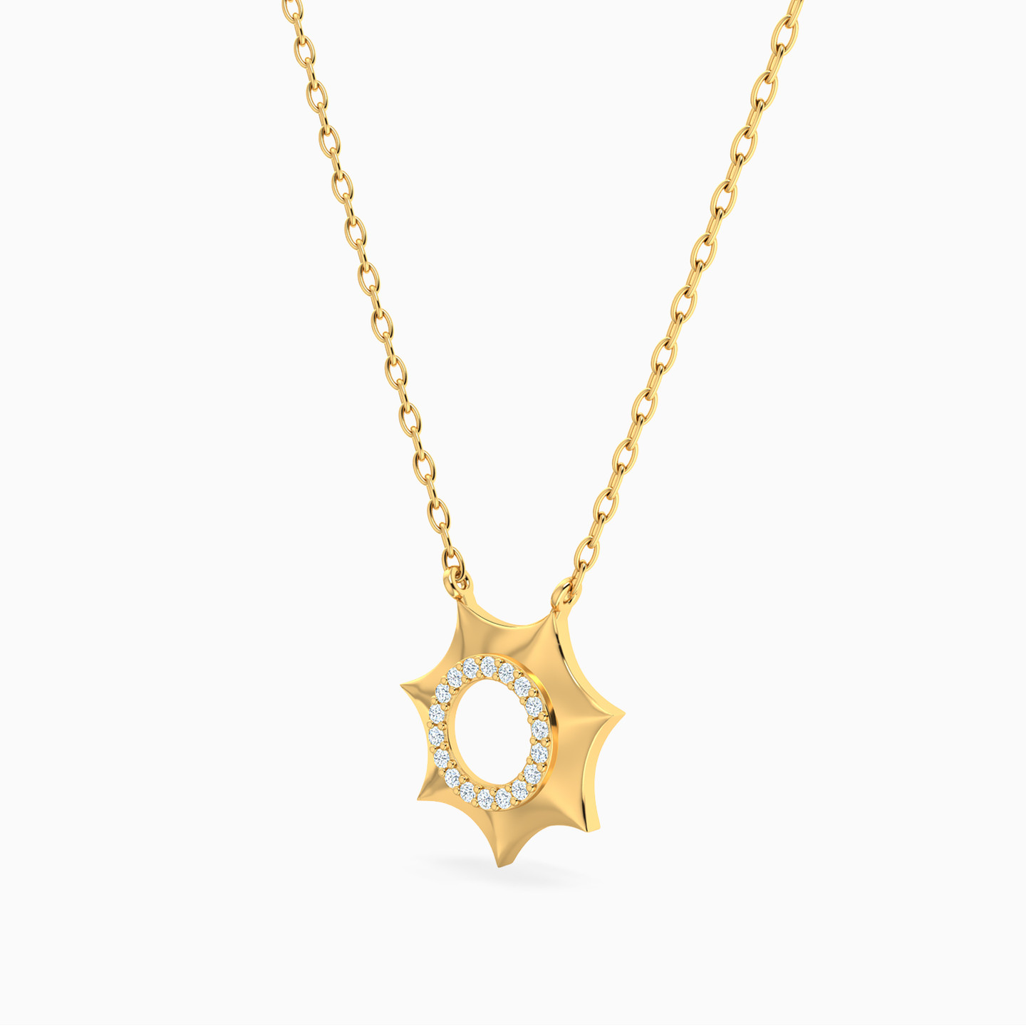 18K Gold Diamond Pendant Necklace - 2