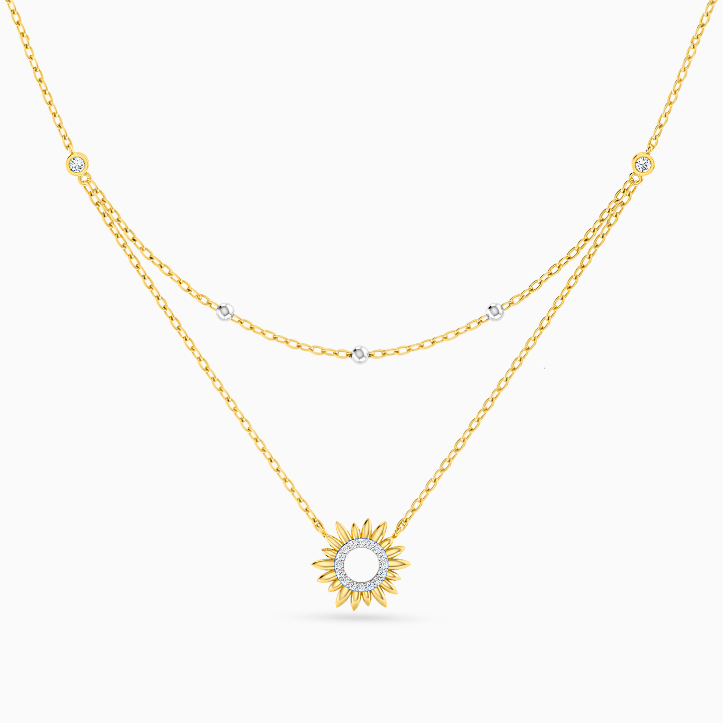 Sun Layered Necklace in 18K Gold Sun Layered Necklace in 18K Gold