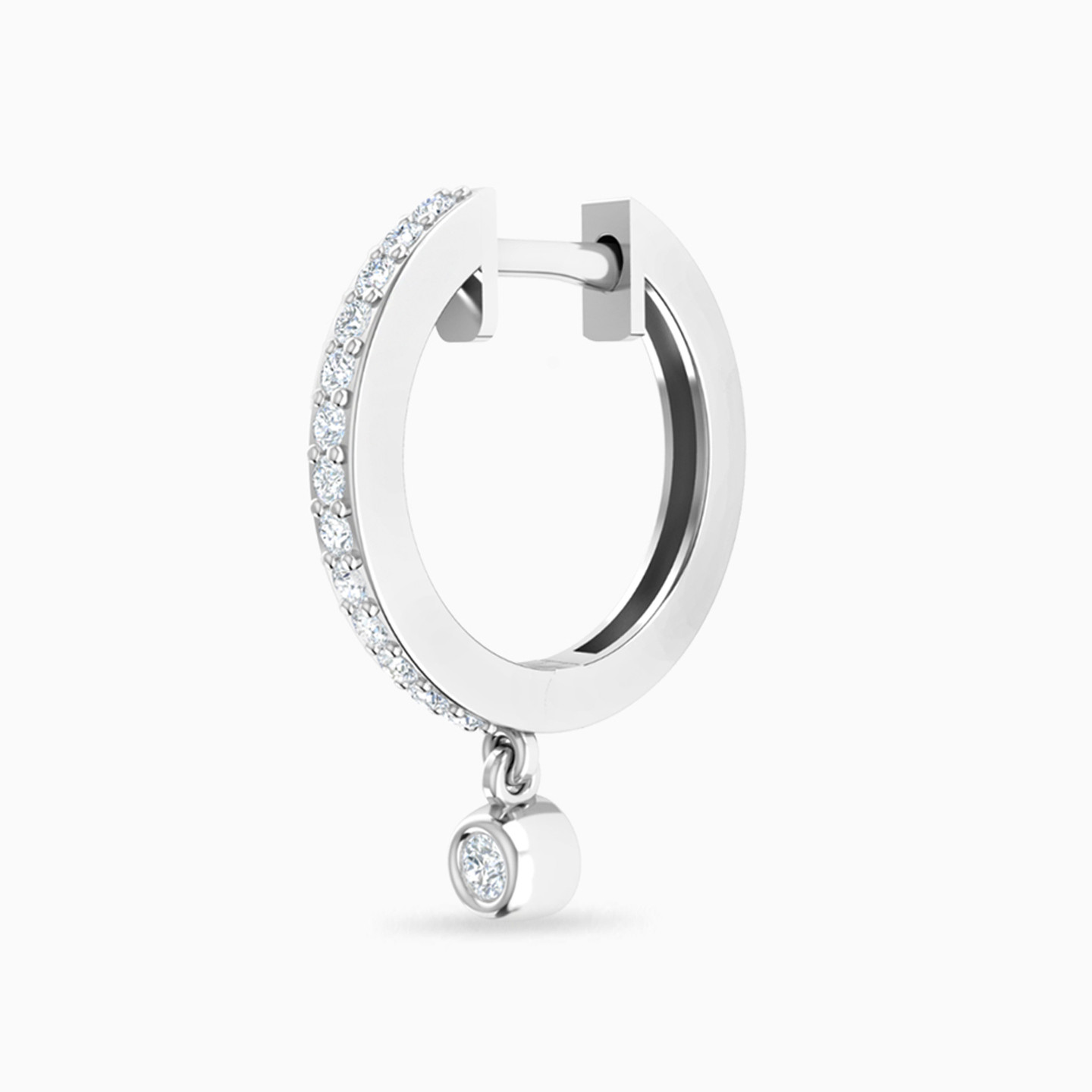 Circle Diamonds Hoop Earrings in 18K Gold - 3 Circle Diamonds Hoop Earrings in 18K Gold - 3