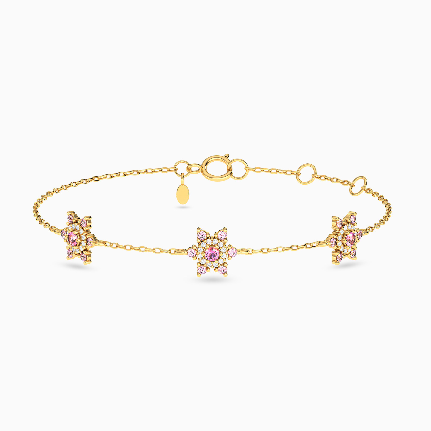 Star Diamonds & Colored Stones Chain Bracelet in 18K Gold