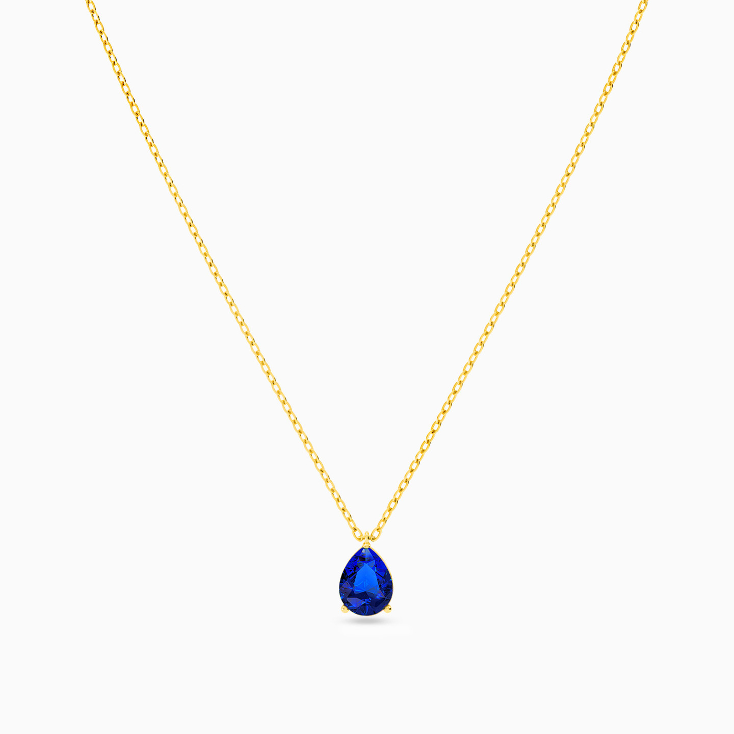 18K Gold Colored Stones Pendant Necklace - 3