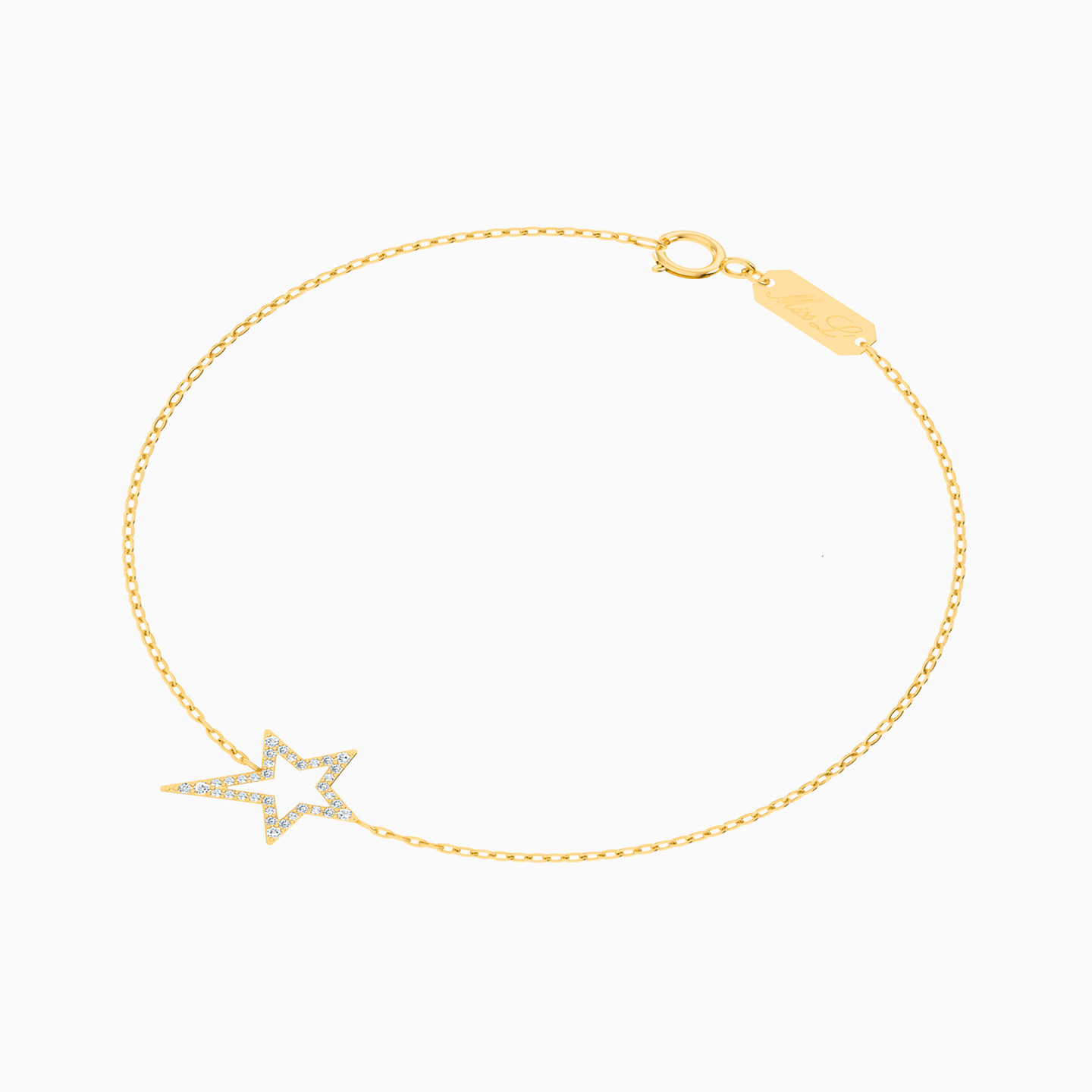 أسورة ذهب نجمة عيار 18 قيراط مزينة بالألماس - 2 أسورة ذهب نجمة عيار 18 قيراط مزينة بالألماس - 2