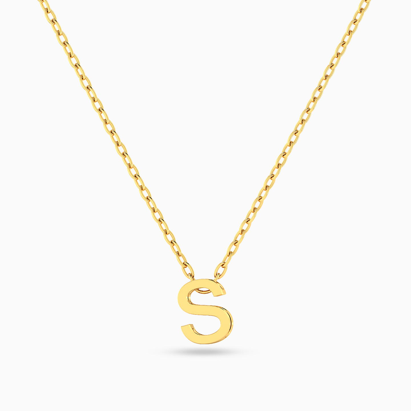 Letter S Necklace in 18K Gold - 3 Letter S Necklace in 18K Gold - 3